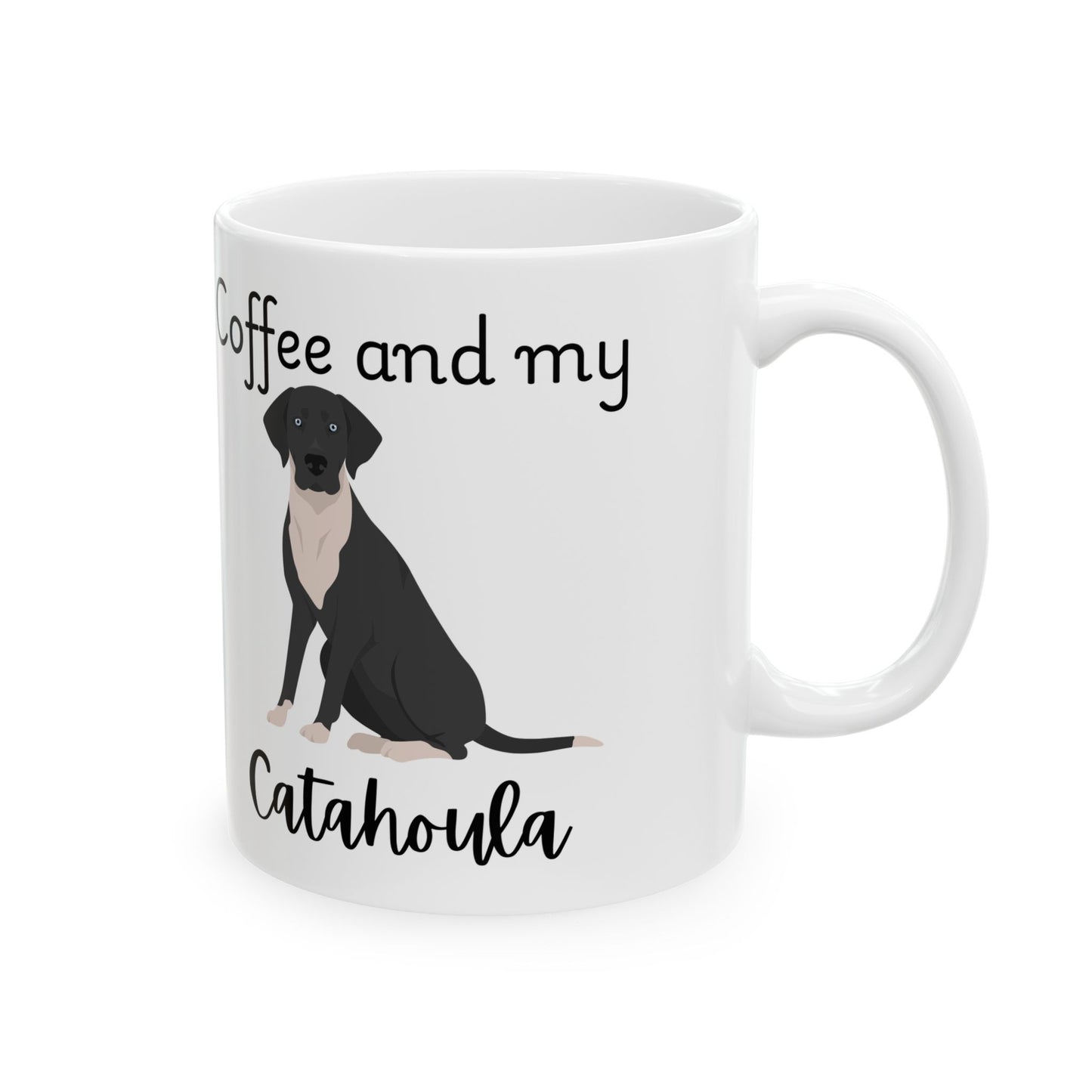 Coffee and My Catahoula Ceramic Mug | Dog Lover Gift, Pet Owner Cup, Cute Mug for Dog Moms, Funny Mug for Coffee Lovers