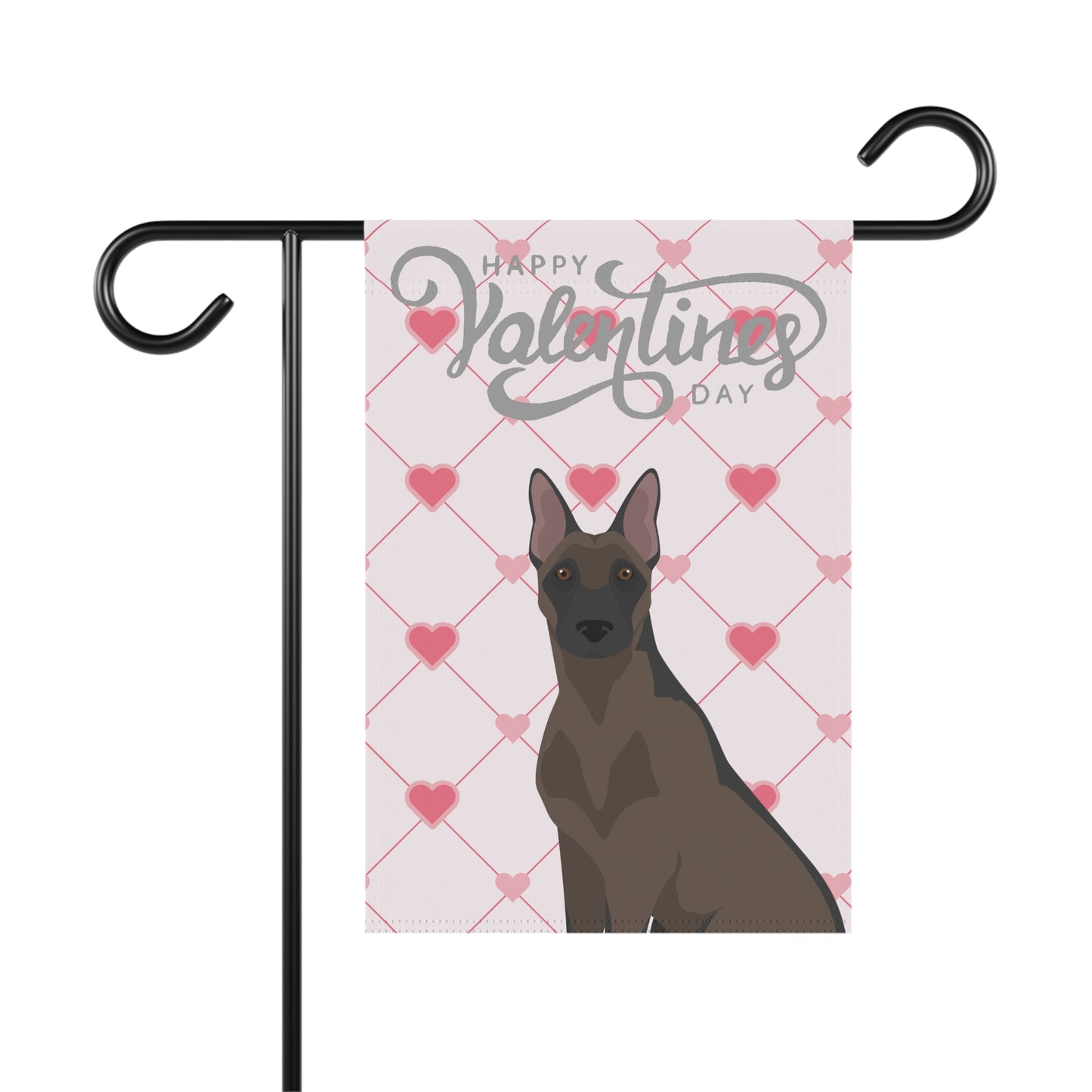 Belgian Malinois Dog Valentines Day Garden Flag