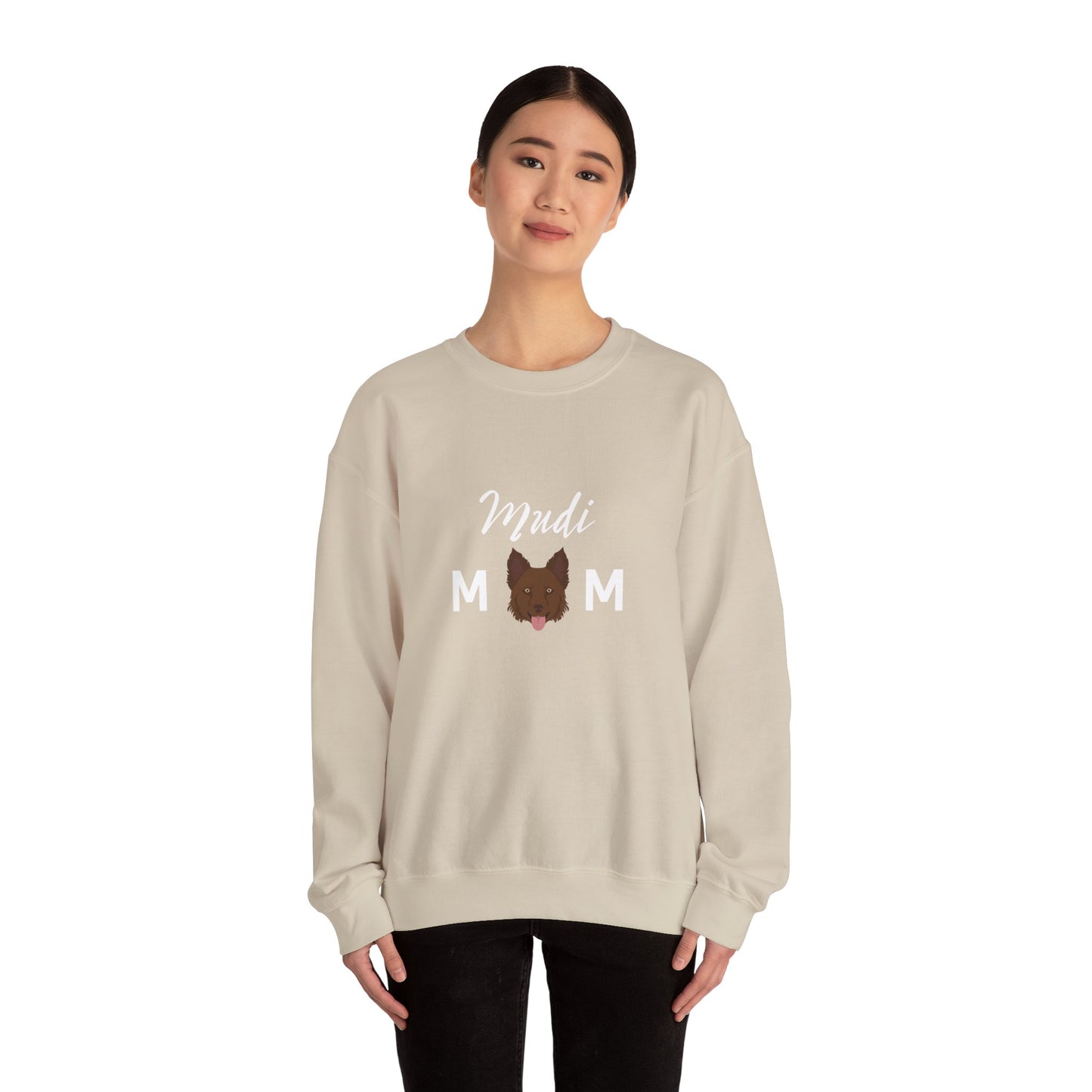 Mudi Dog Mom Funny Unisex Heavy Blend Crewneck Sweatshirt