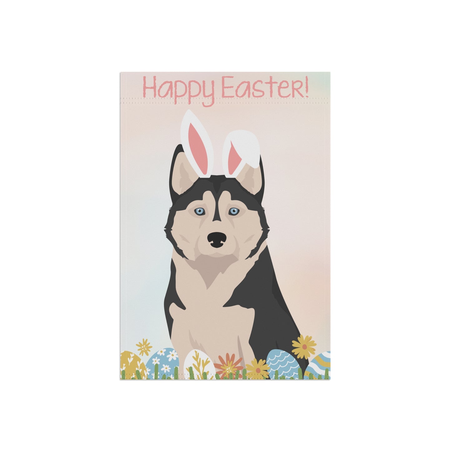Alaskan Husky Dog Happy Easter Garden Flag
