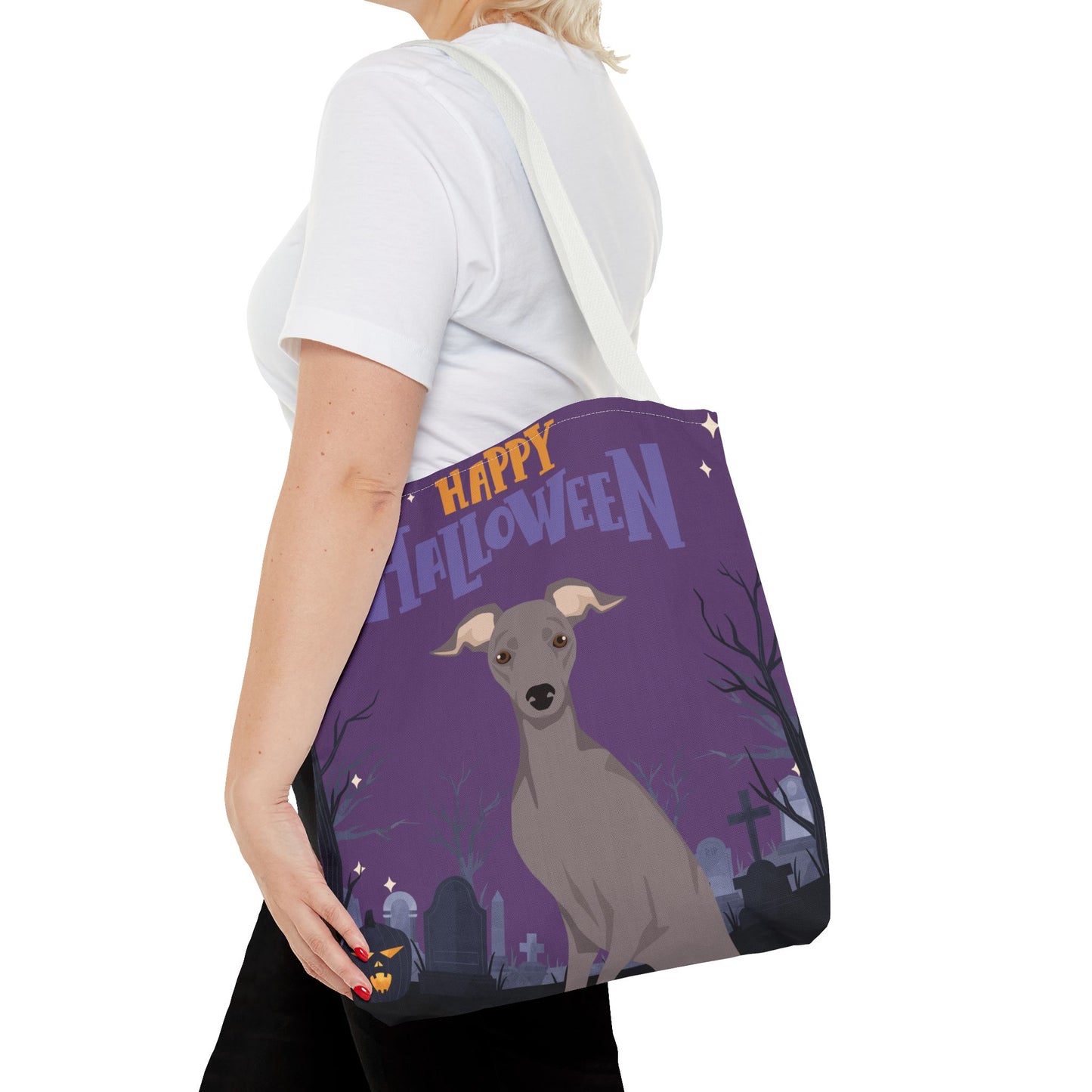 Italian Greyhound Dog Happy Halloween Tote Bag 16x16