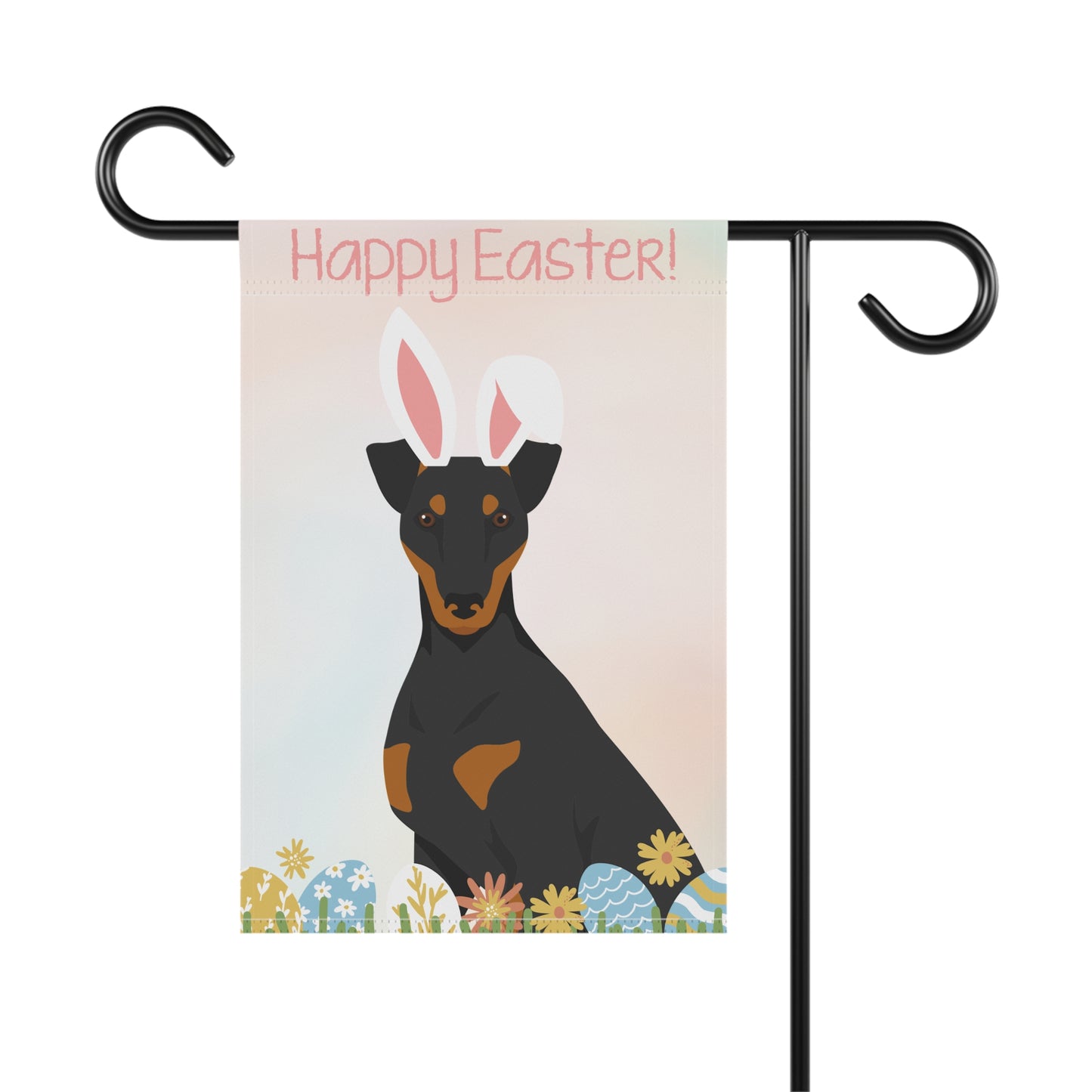 Manchester Terrier Dog Happy Easter Garden Flag