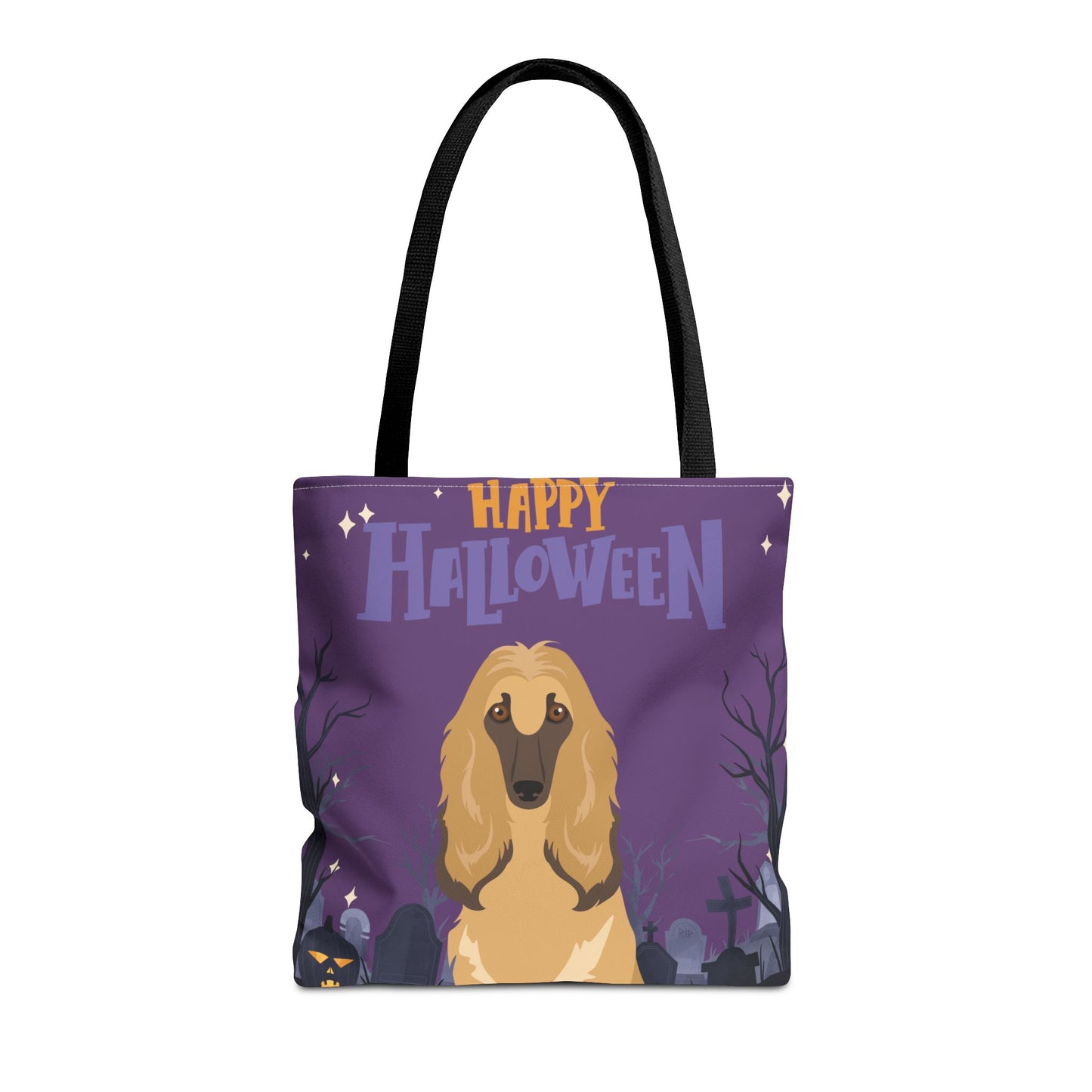 Afghan Hound Dog Happy Halloween Tote Bag 16x16