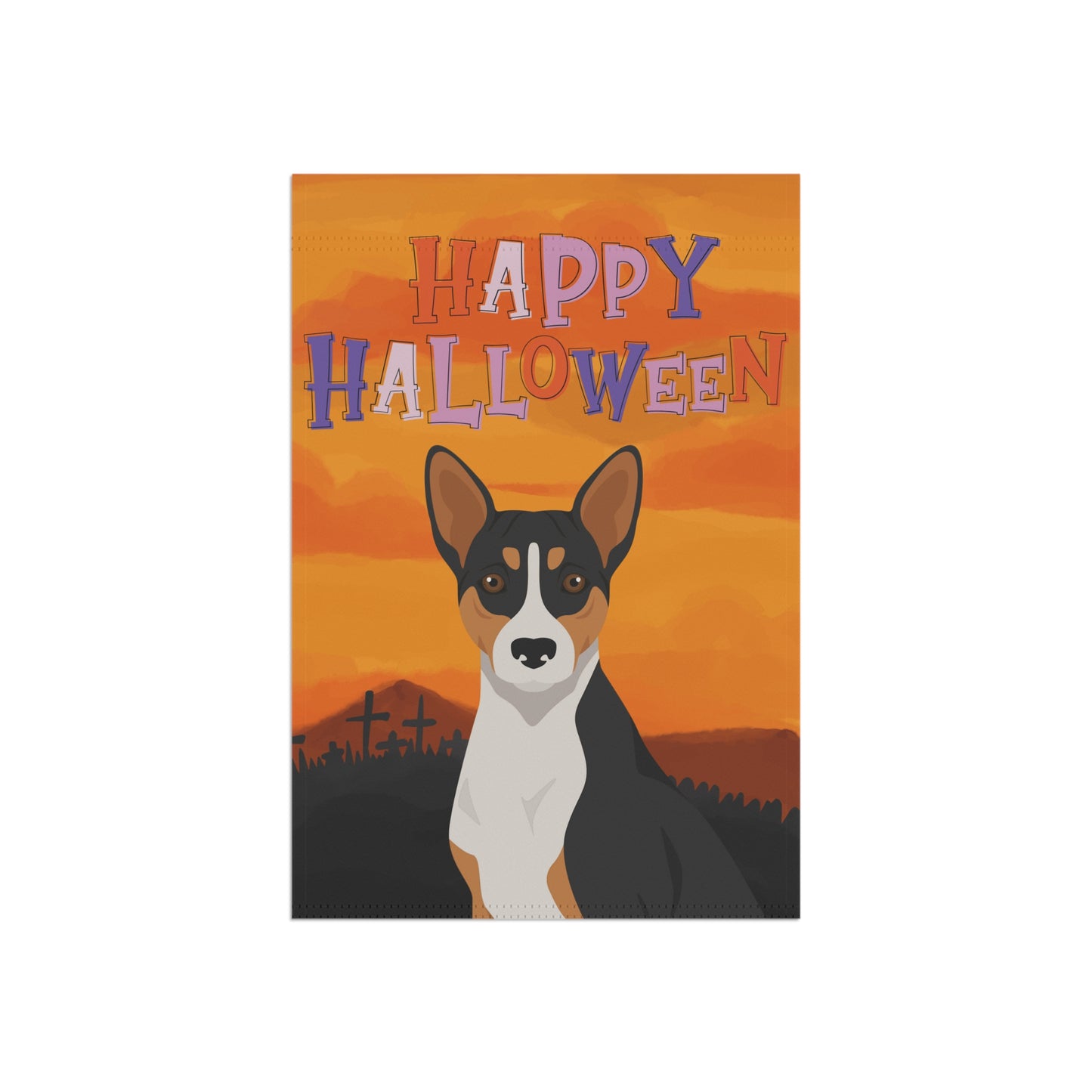Basenji Dog Halloween Garden Flag