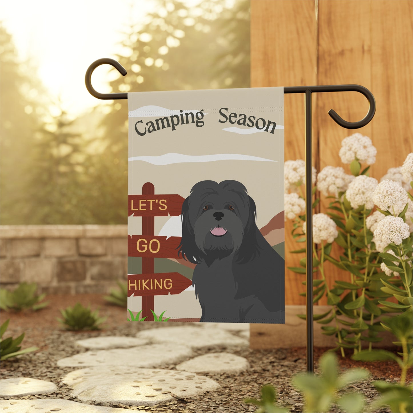 Lhasa Apso Dog Camping Garden Flag