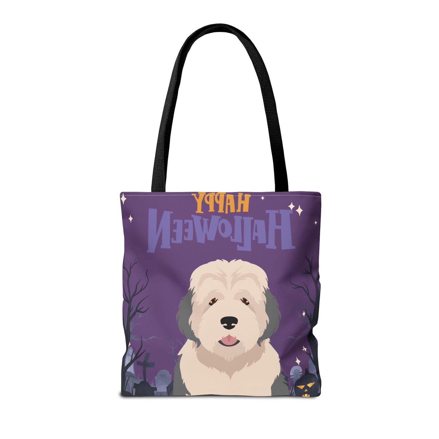 Old English Sheepdog Dog Happy Halloween Tote Bag 16x16