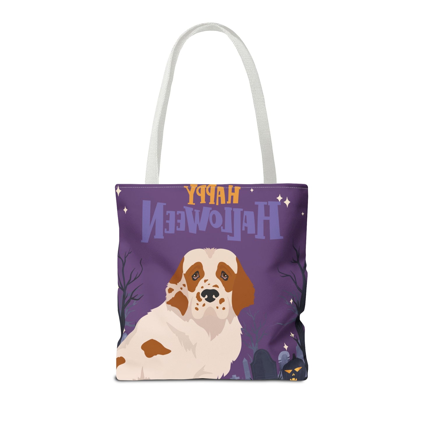 Clumber Spaniel Dog Happy Halloween Tote Bag 16x16
