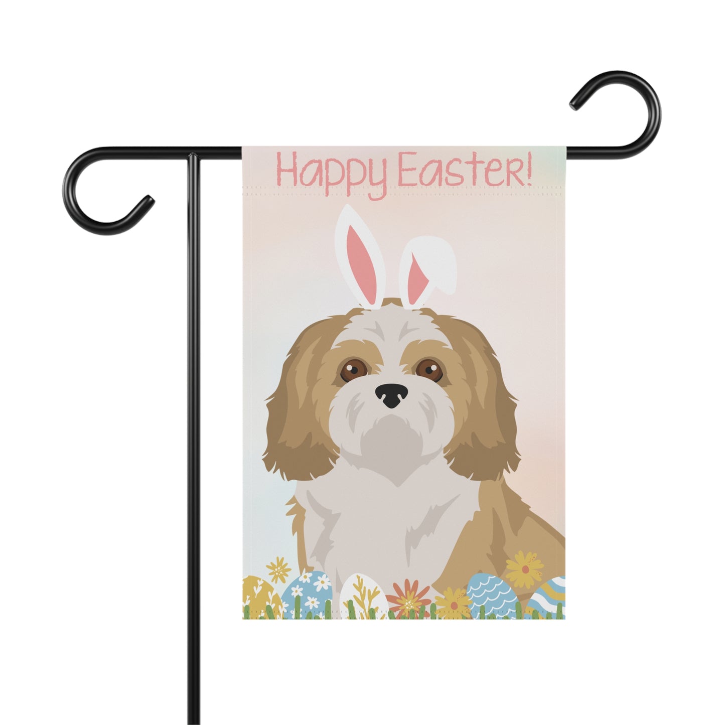 Shih Tzu Dog Happy Easter Garden Flag