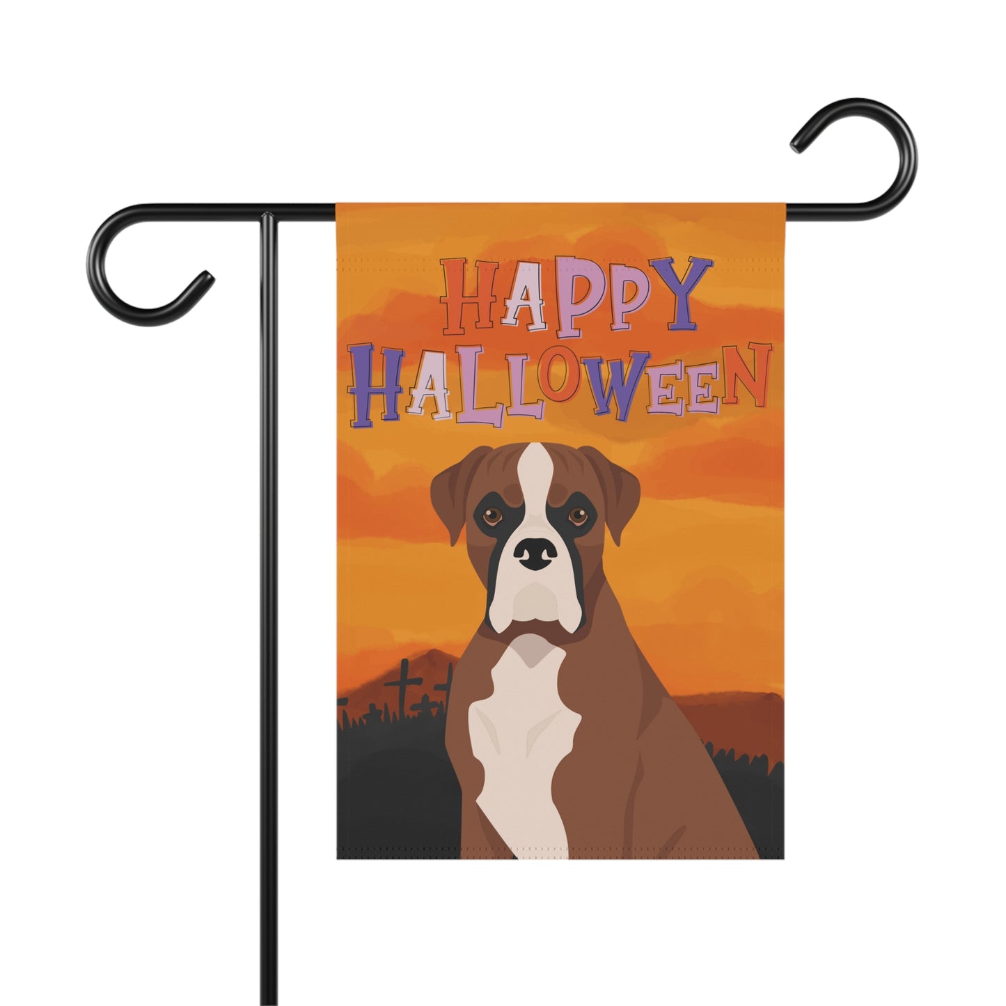 Boxer Dog Halloween Garden Flag