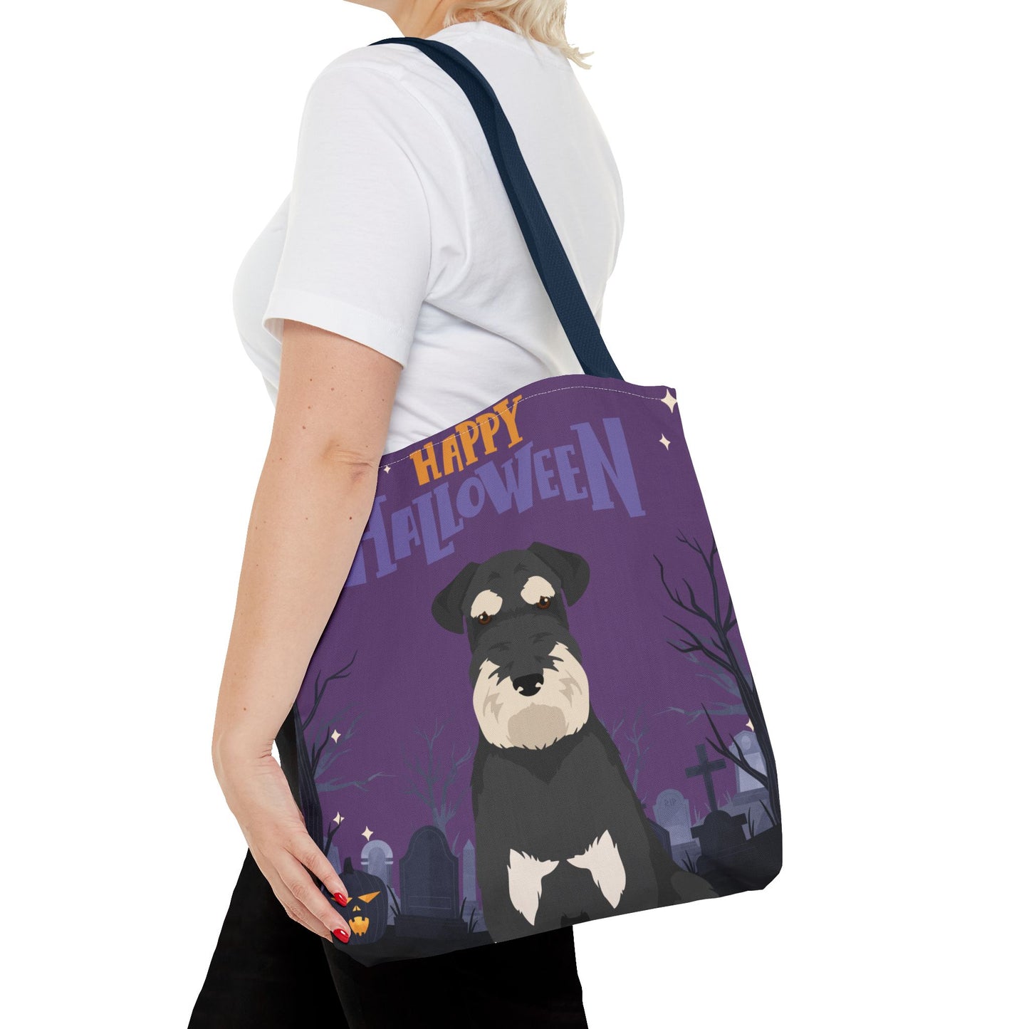 Schnauzer Dog Happy Halloween Tote Bag 16x16