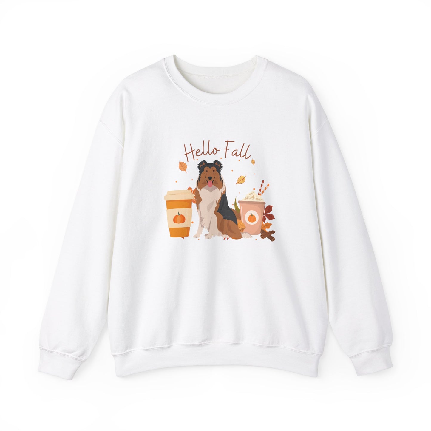 Rough Collie Dog Fall Halloween Unisex Heavy Blend Crewneck Sweatshirt