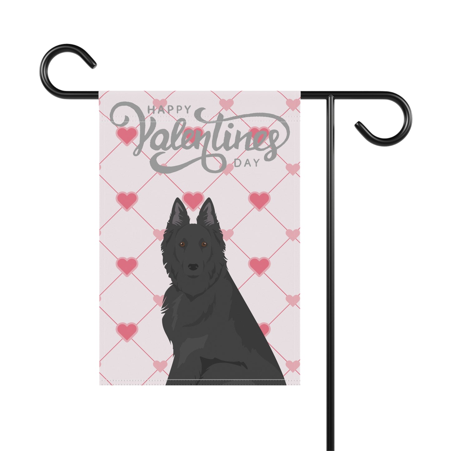 Belgian Sheepdog Dog Valentines Day Garden Flag