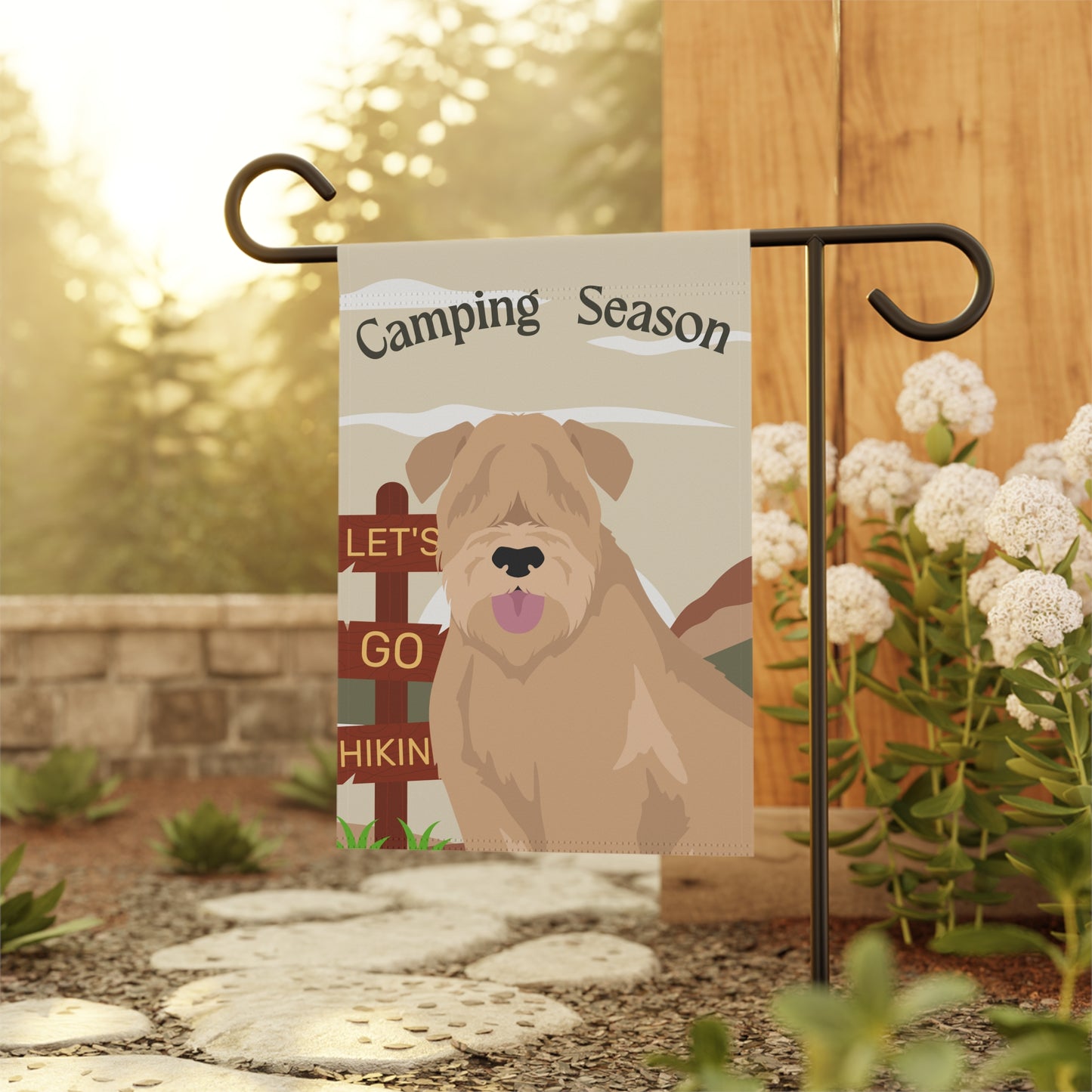Soft Coated Wheaten Terrier Dog Camping Garden Flag
