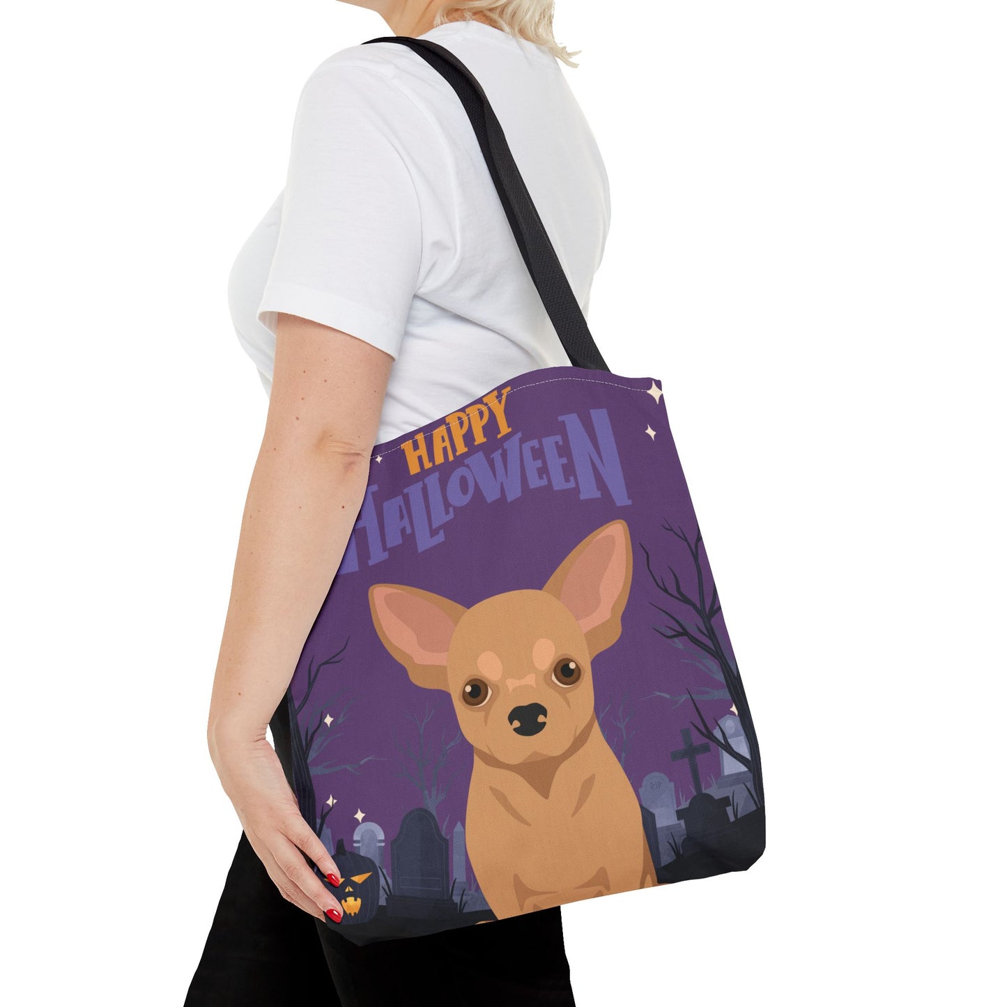 Chihuahua Dog Happy Halloween Tote Bag 16x16