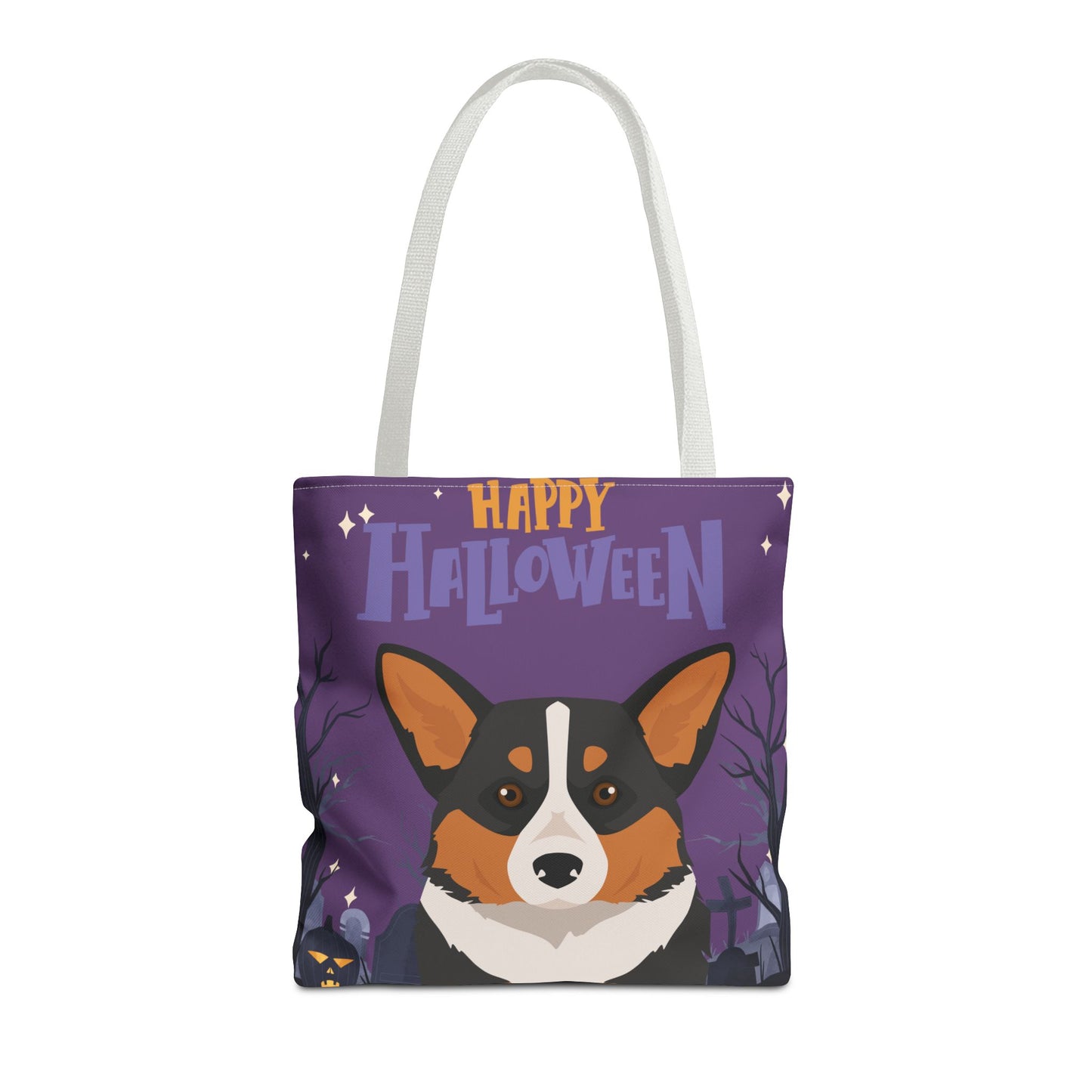 Pembroke Welsh Corgi Dog Happy Halloween Tote Bag 16x16