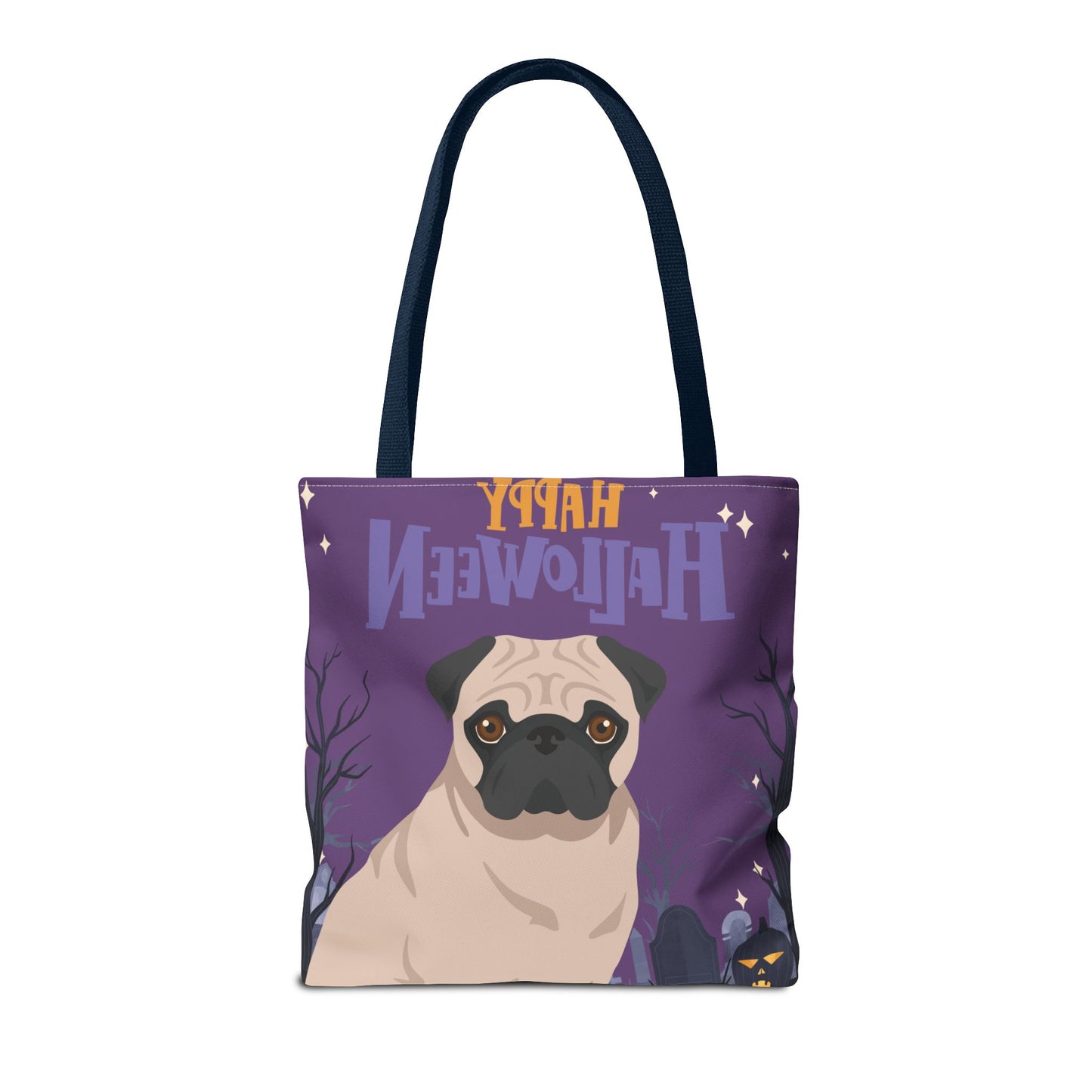Pug Dog Happy Halloween Tote Bag 16x16