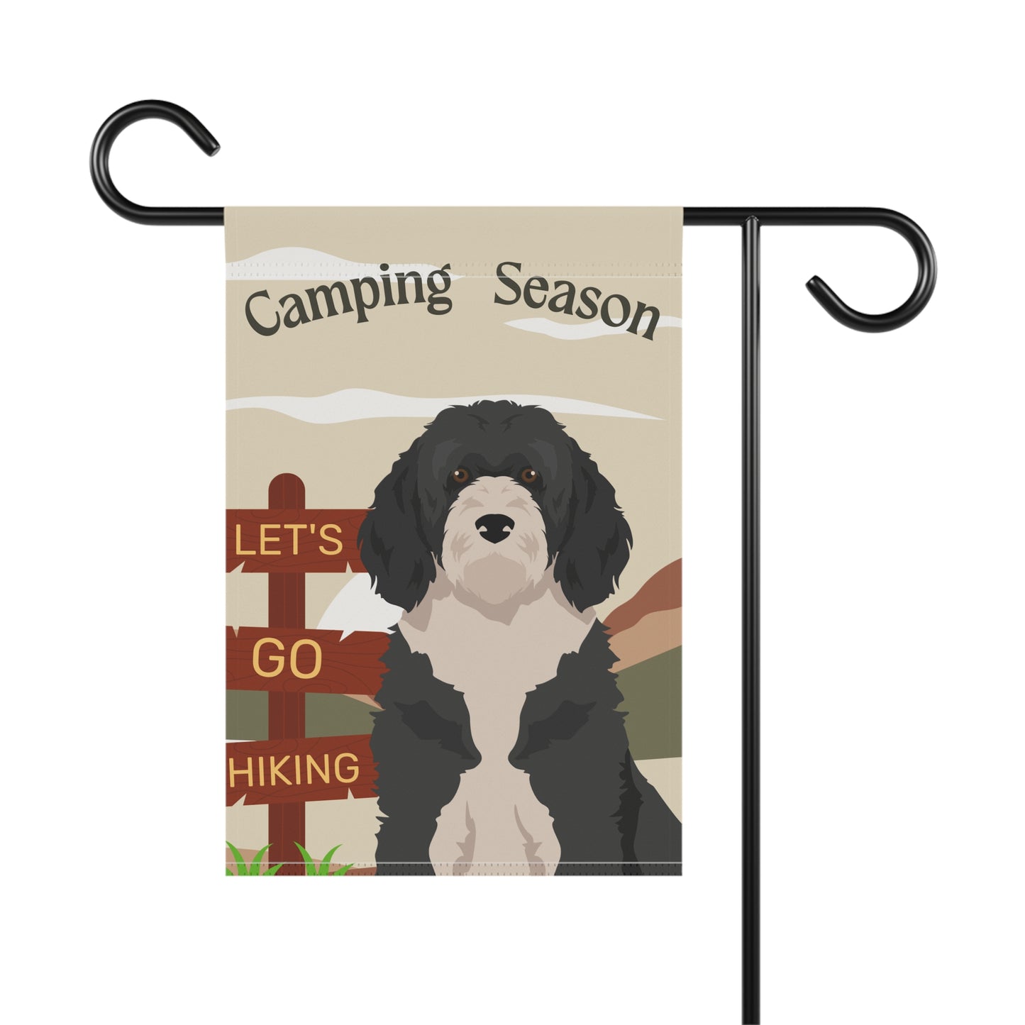 Portuguese Water Dog Camping Garden Flag