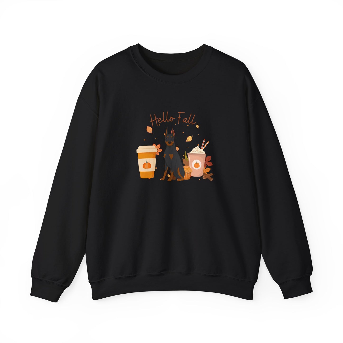 Doberman Pinscher Dog Fall Unisex Heavy Blend Crewneck Sweatshirt