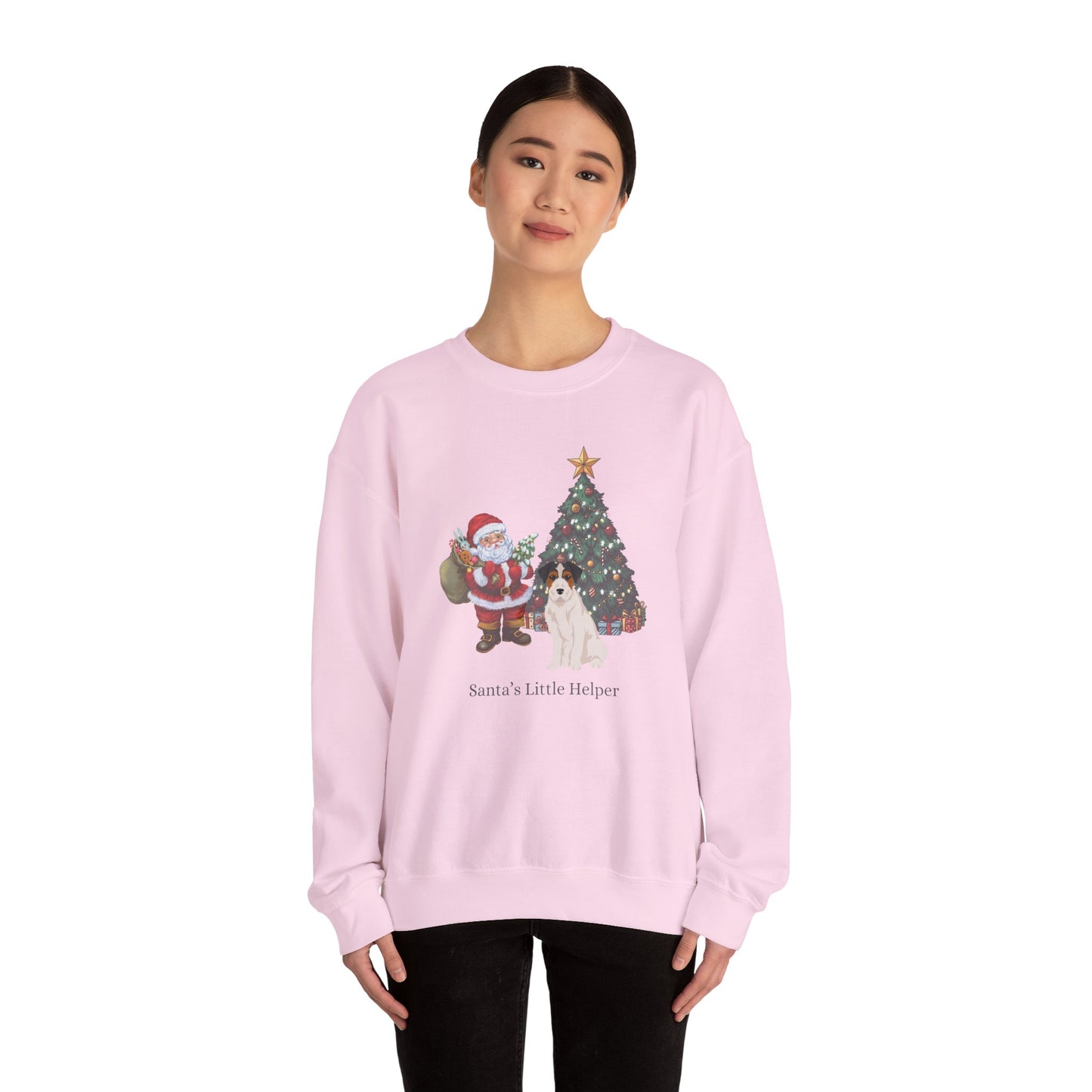 Jack Russell Terrier Dog Santa's Little Helper Unisex Heavy Blend Crewneck Sweatshirt