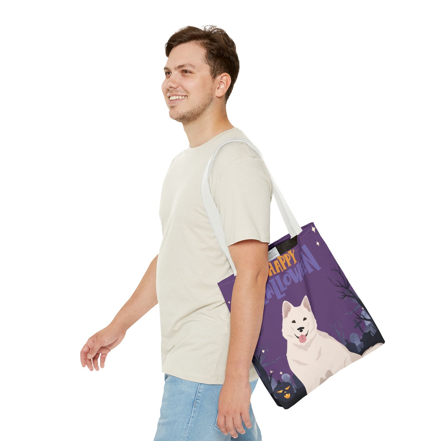 Alaskan Malamute Dog Happy Halloween Tote Bag 16x16