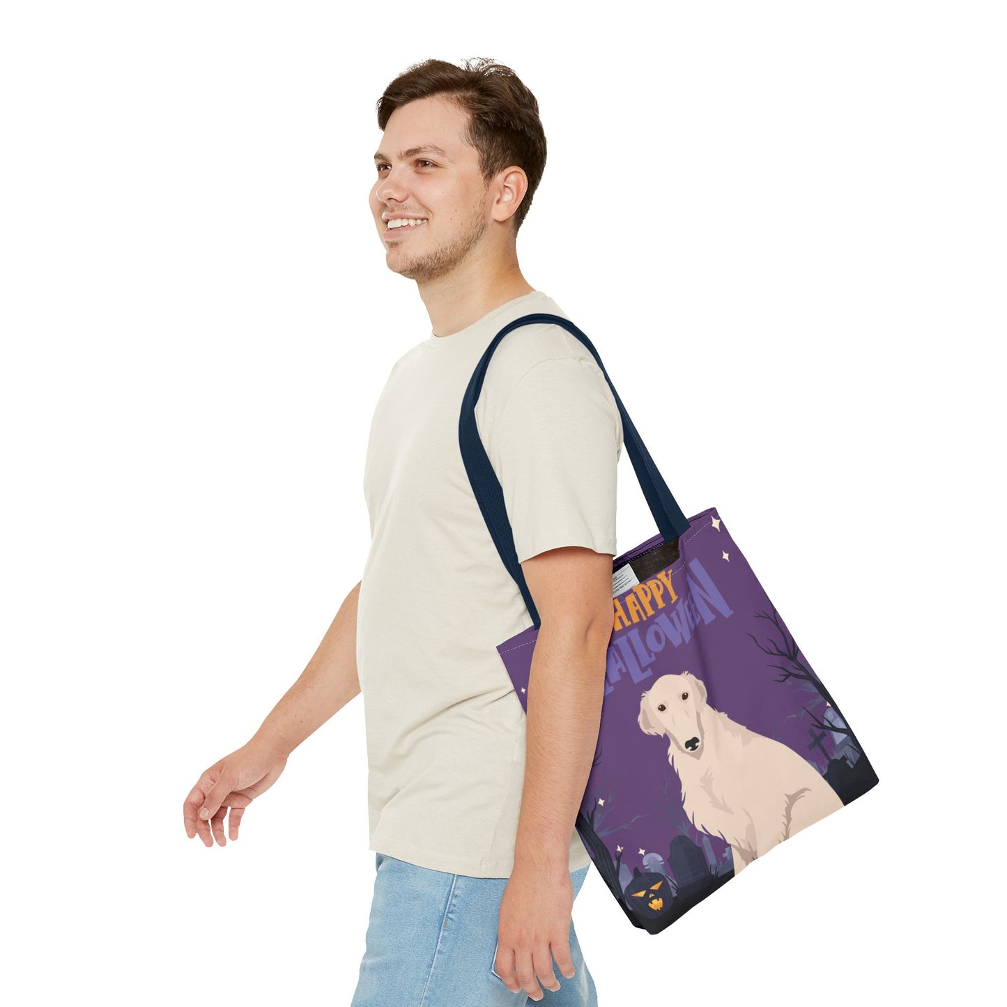 Borzoi Dog Happy Halloween Tote Bag 16x16
