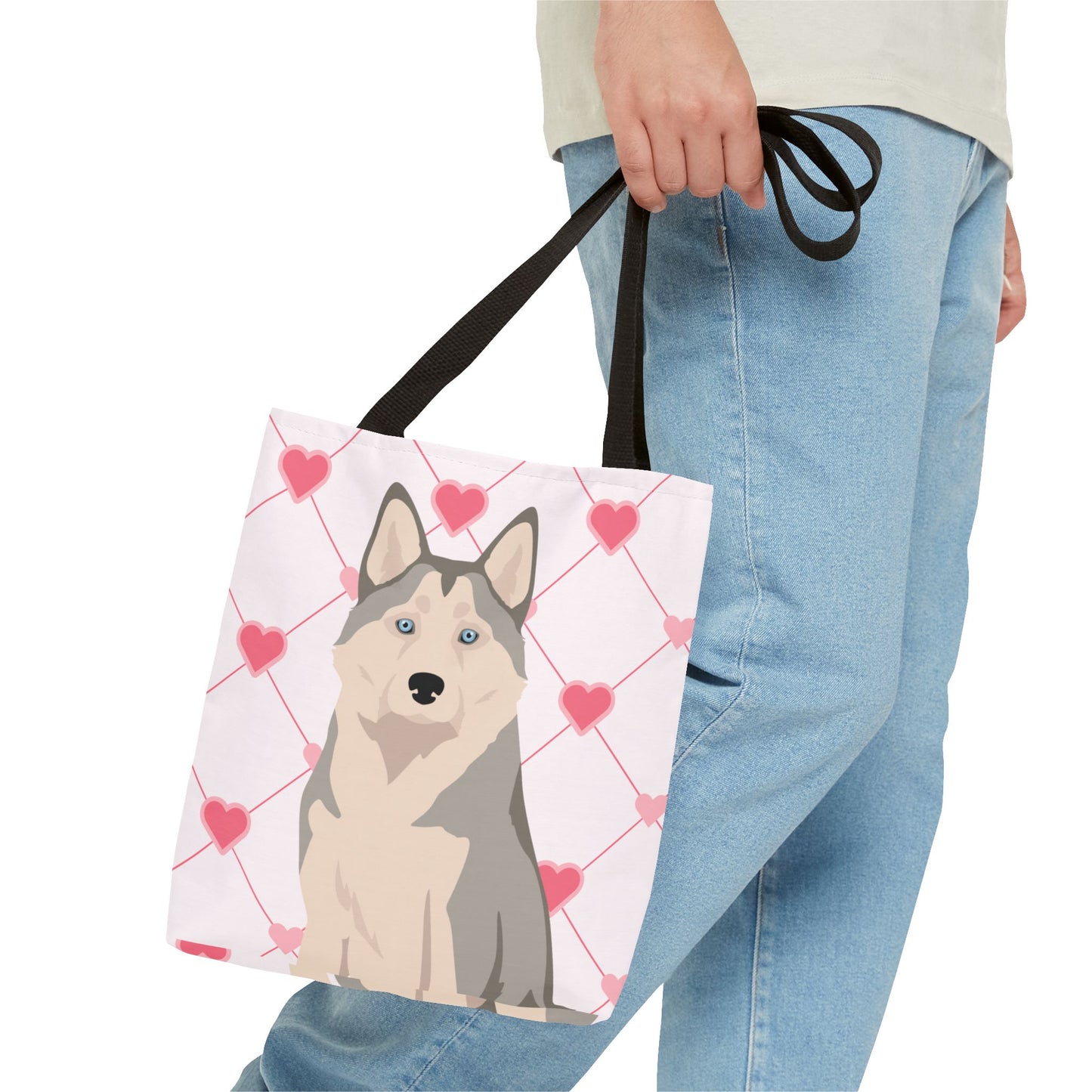Alaskan Husky Dog Valentines Day Tote Bag, Husky Dog Mom Gift