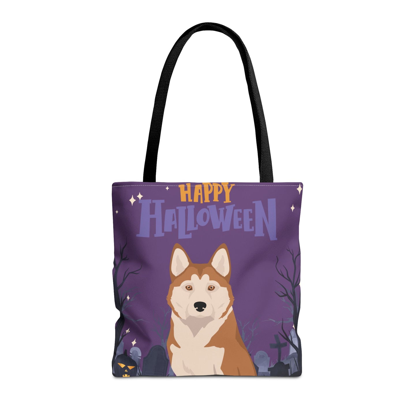 Alaskan Husky Dog Happy Halloween Tote Bag 16x16