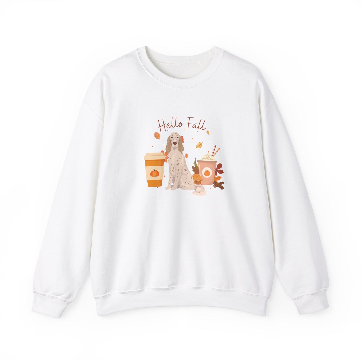 English Setter Dog Fall Unisex Heavy Blend Crewneck Sweatshirt