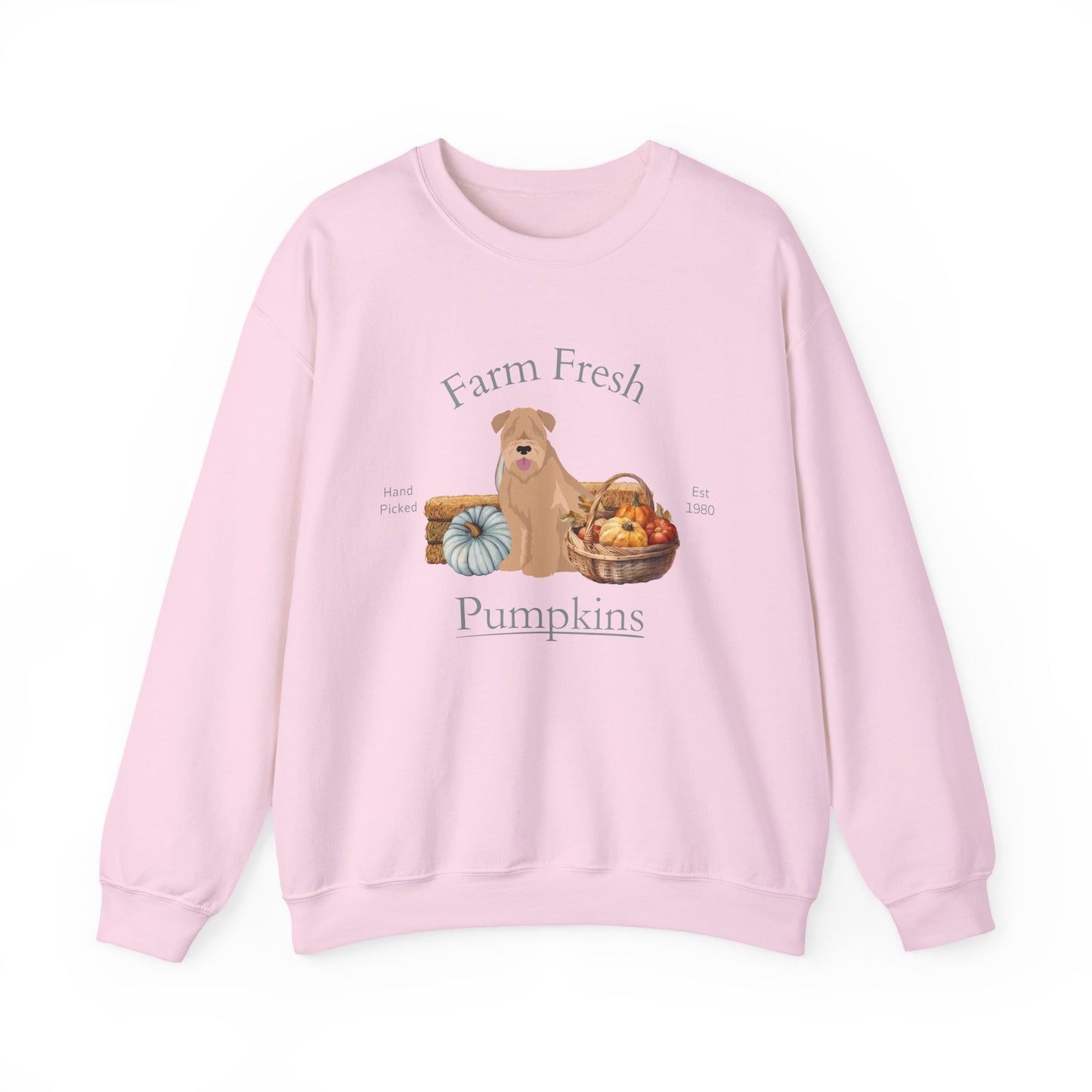 Soft Coated Wheaten Terrier Dog Fall Farm Fresh Unisex Heavy Blend Crewneck Sweatshirt