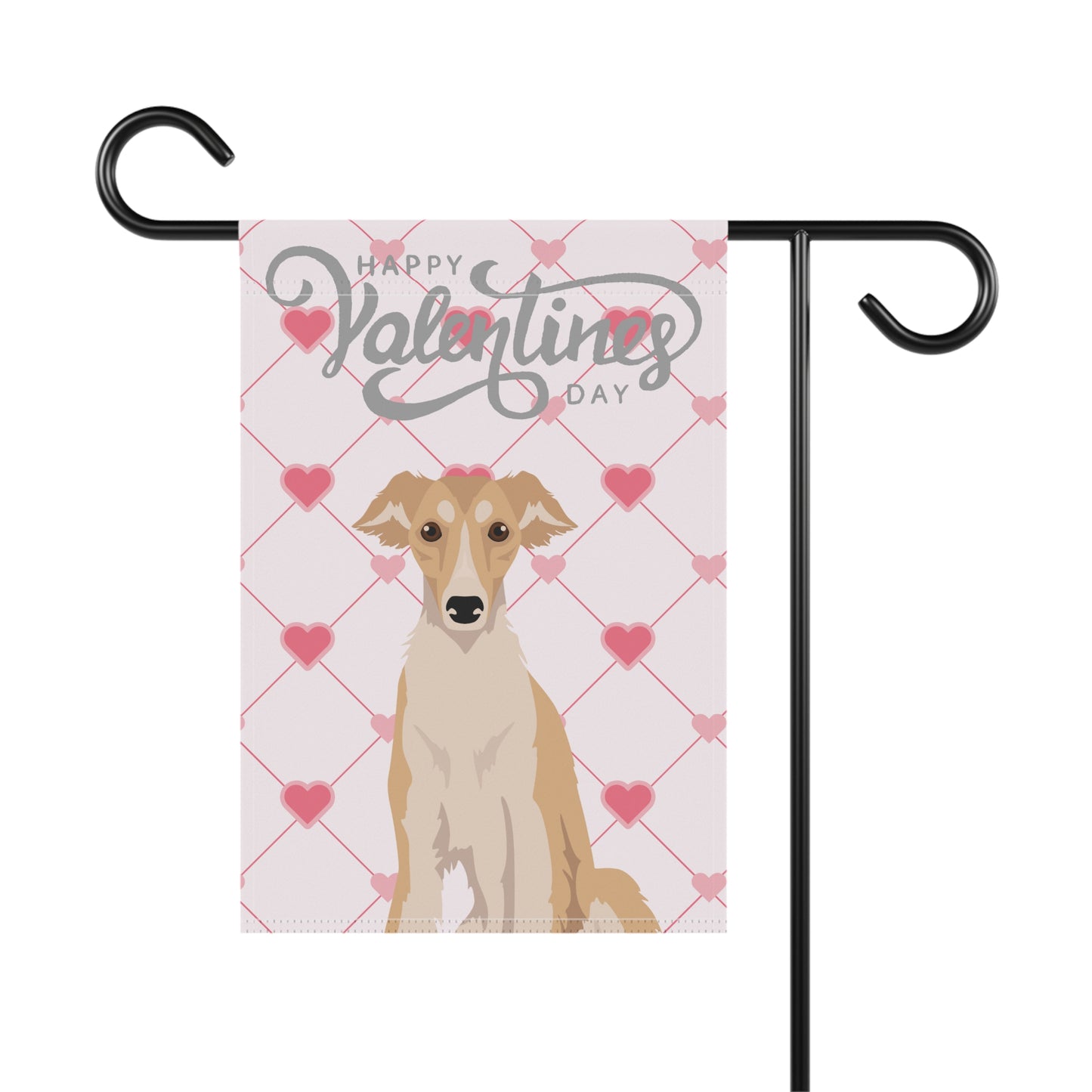 Silken Windhound Dog Valentines Day Garden Flag