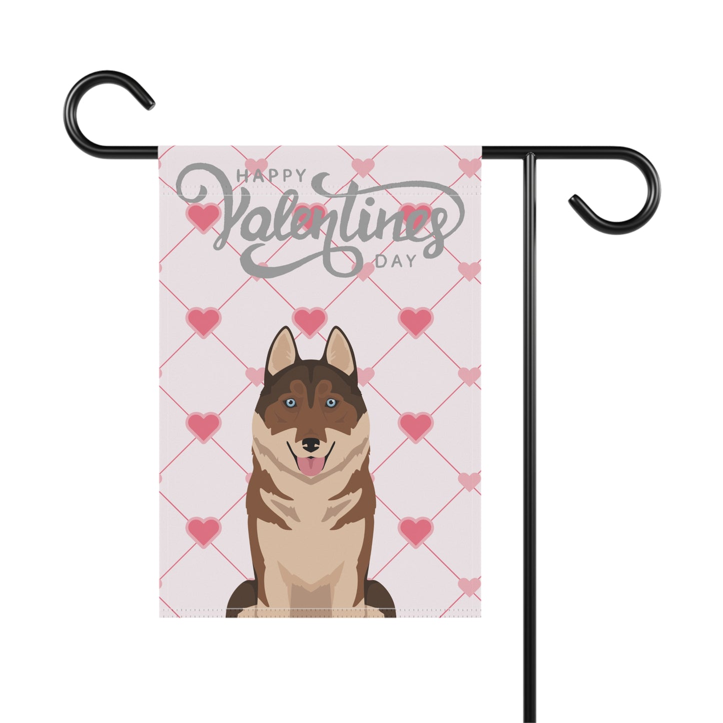 Siberian Husky Dog Valentines Day Garden Flag