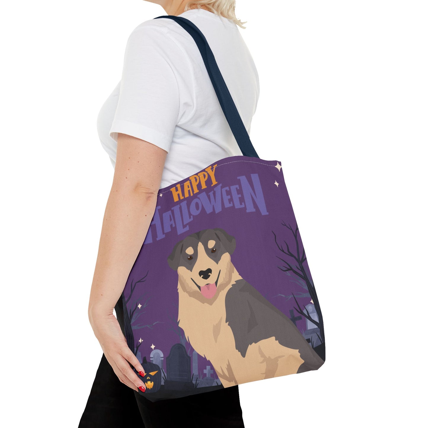 Carpathian Shepherd Dog Happy Halloween Tote Bag 16x16