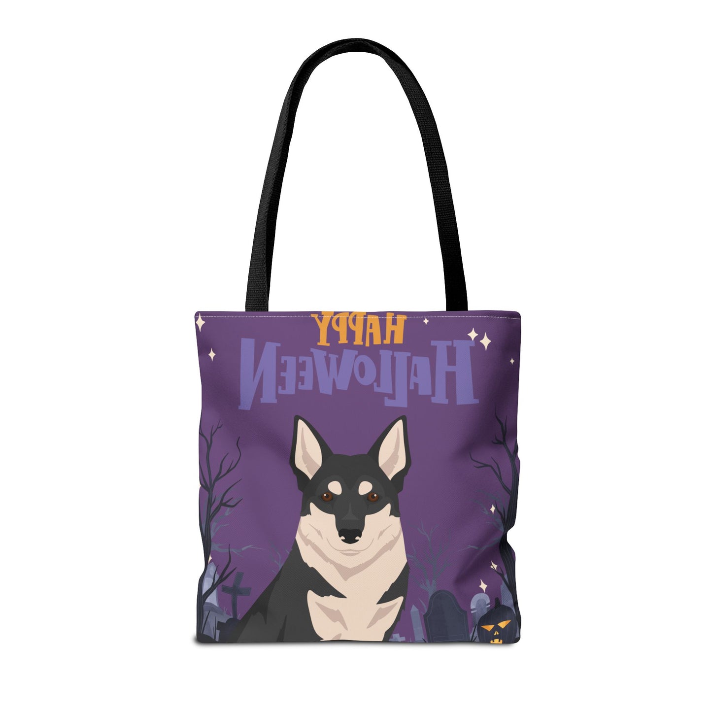 Swedish Elkhound Dog Happy Halloween Tote Bag 16x16