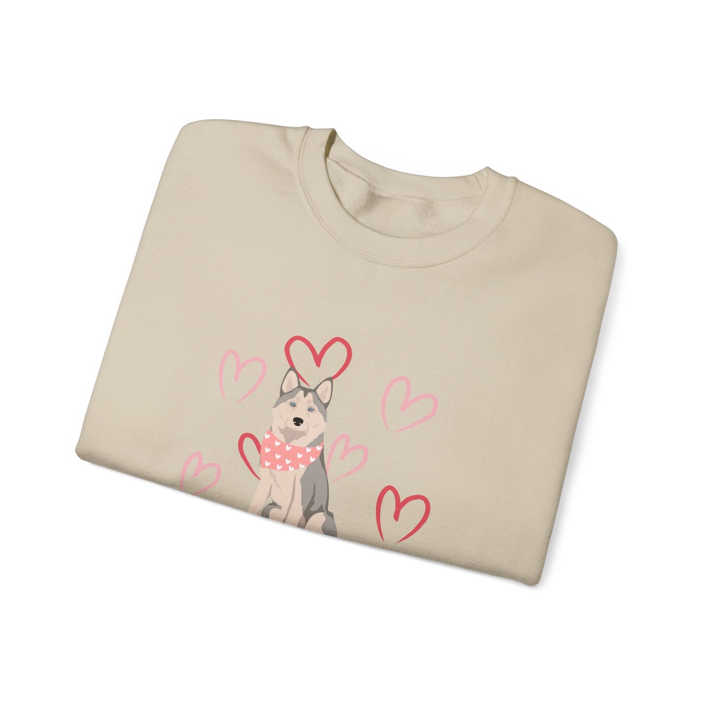 Alaskan Husky Dog Valentines Day Unisex Heavy Blend Crewneck Sweatshirt