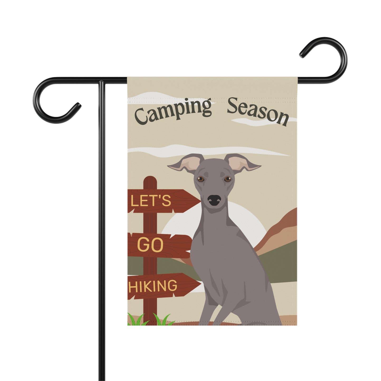 Italian Greyhound Dog Camping Garden Flag