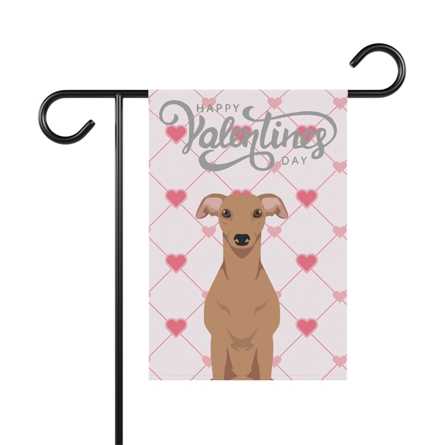 Whippet Dog Valentines Day Garden Flag