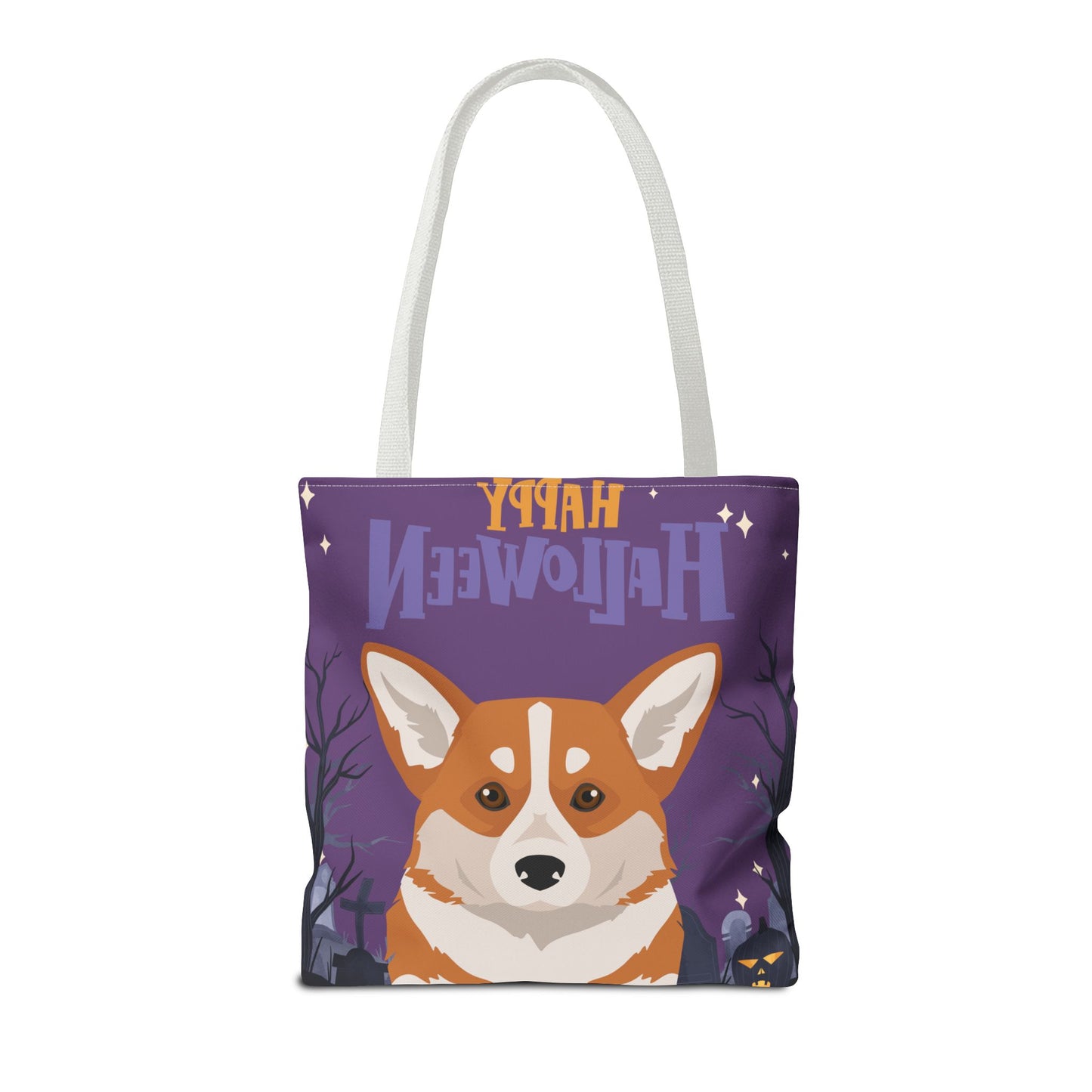 Pembroke Welsh Corgi Dog Happy Halloween Tote Bag 16x16