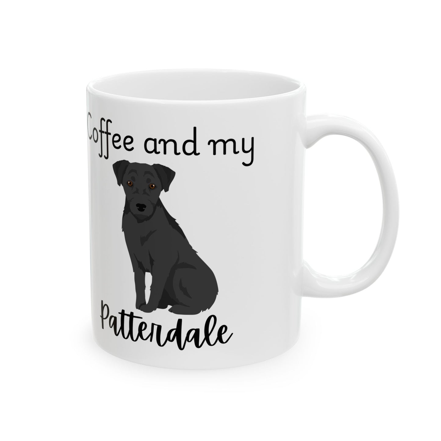 Coffee and My Patterdale Ceramic Mug | Dog Lover Gift, Pet Owner Cup, Cute Mug for Dog Moms, Funny Mug for Coffee Lovers