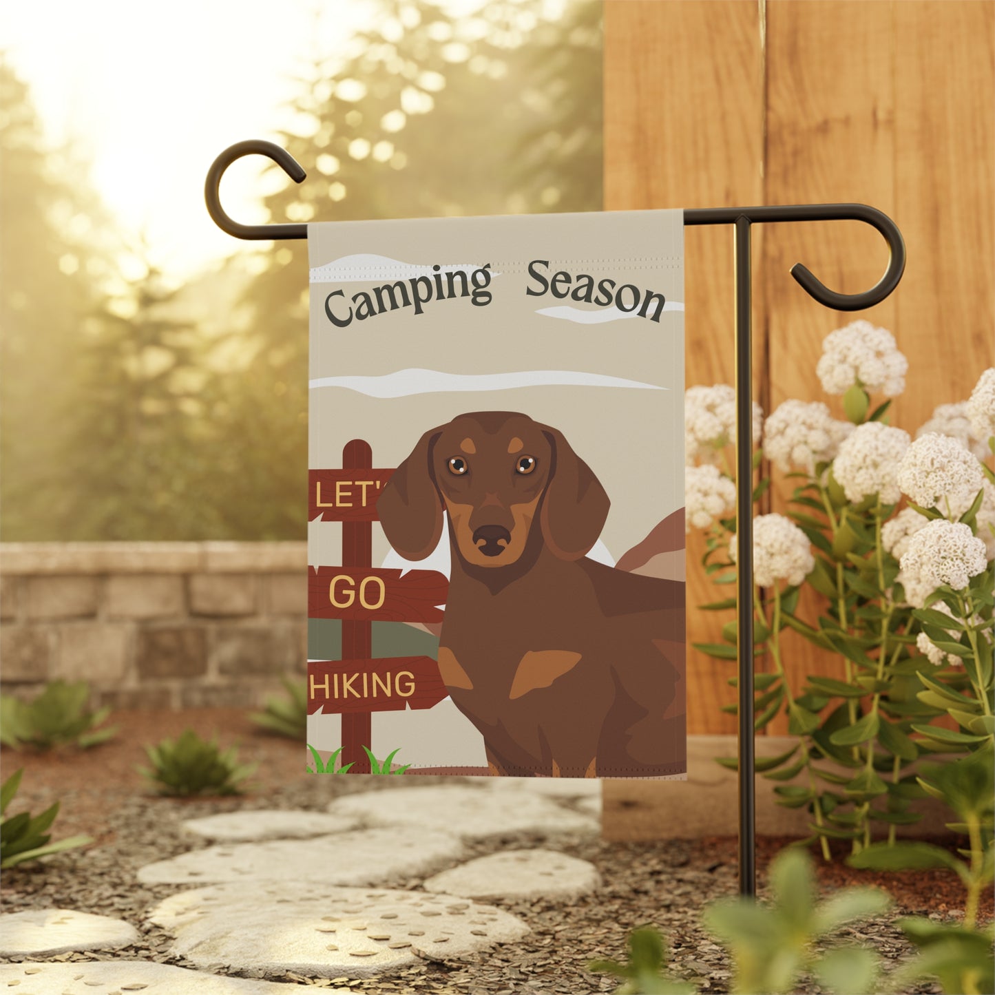 Dachshund Dog Camping Garden Flag