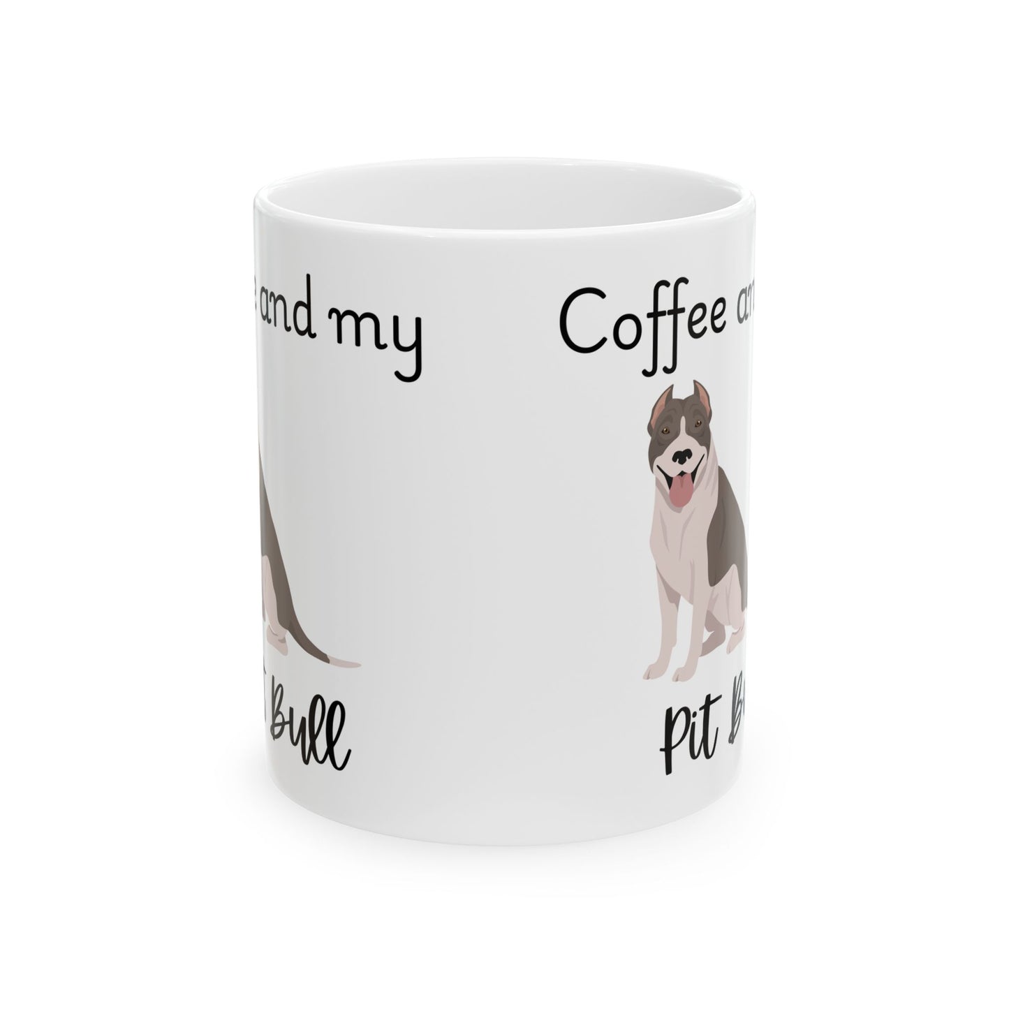 Coffee and My Pit Bull Ceramic Mug | Dog Lover Gift, Pet Owner Cup, Cute Mug for Dog Moms, Funny Mug for Coffee Lovers