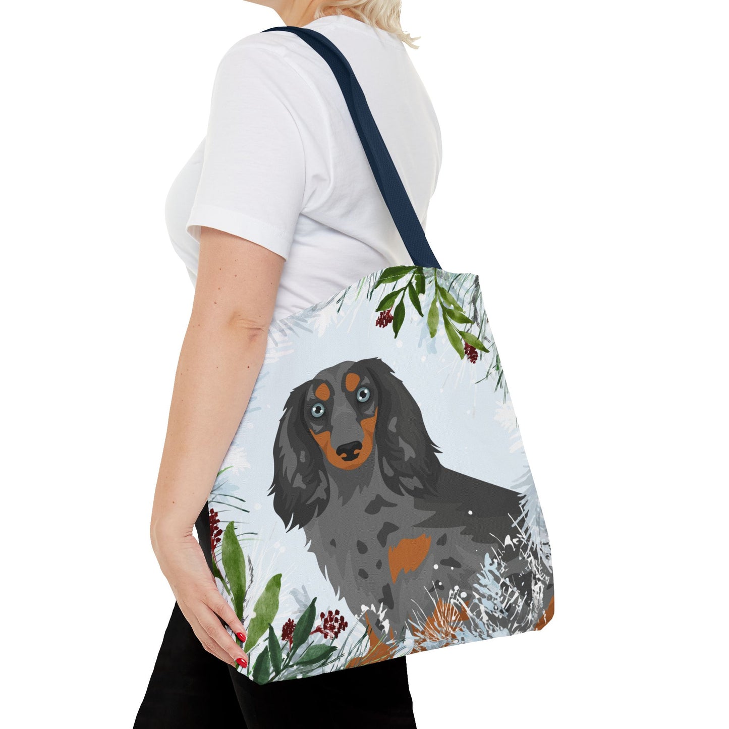 Dachshund Dog Christmas Holiday Tote Bag 16x16
