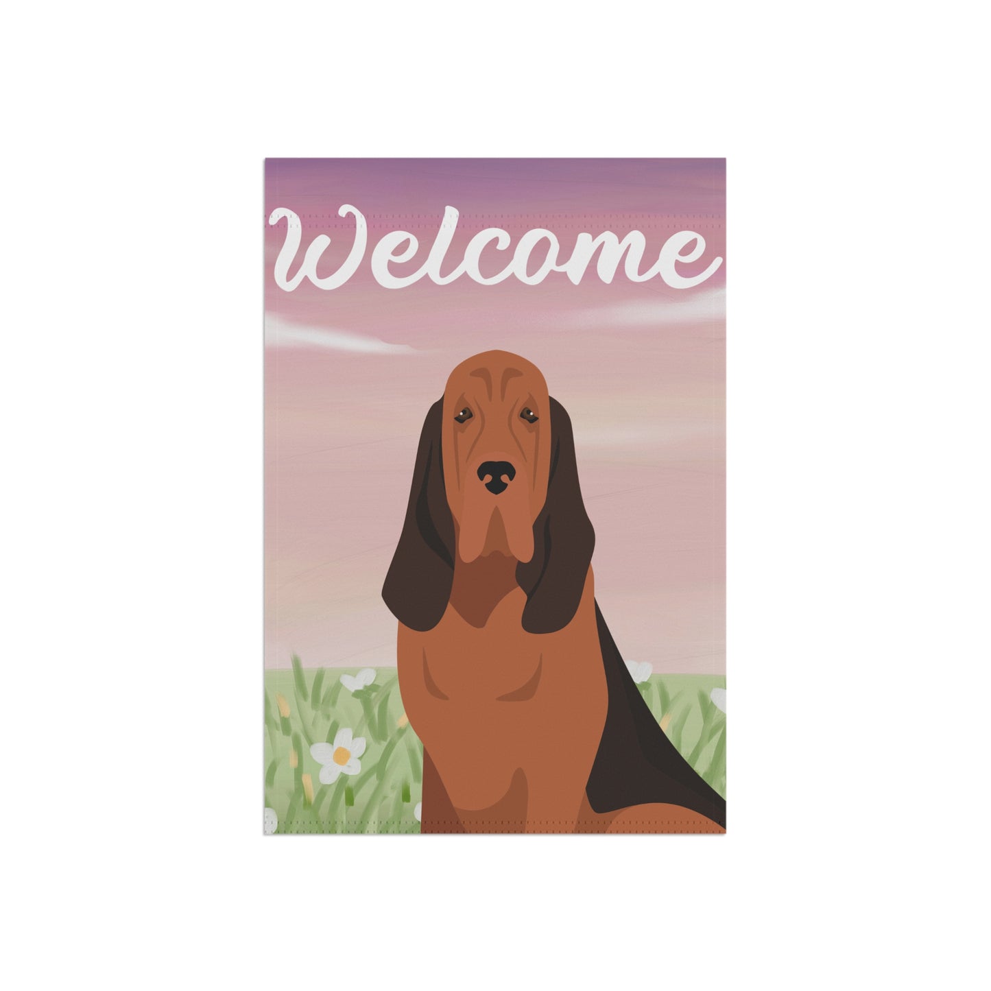 Bloodhound Dog Welcome Garden Flag