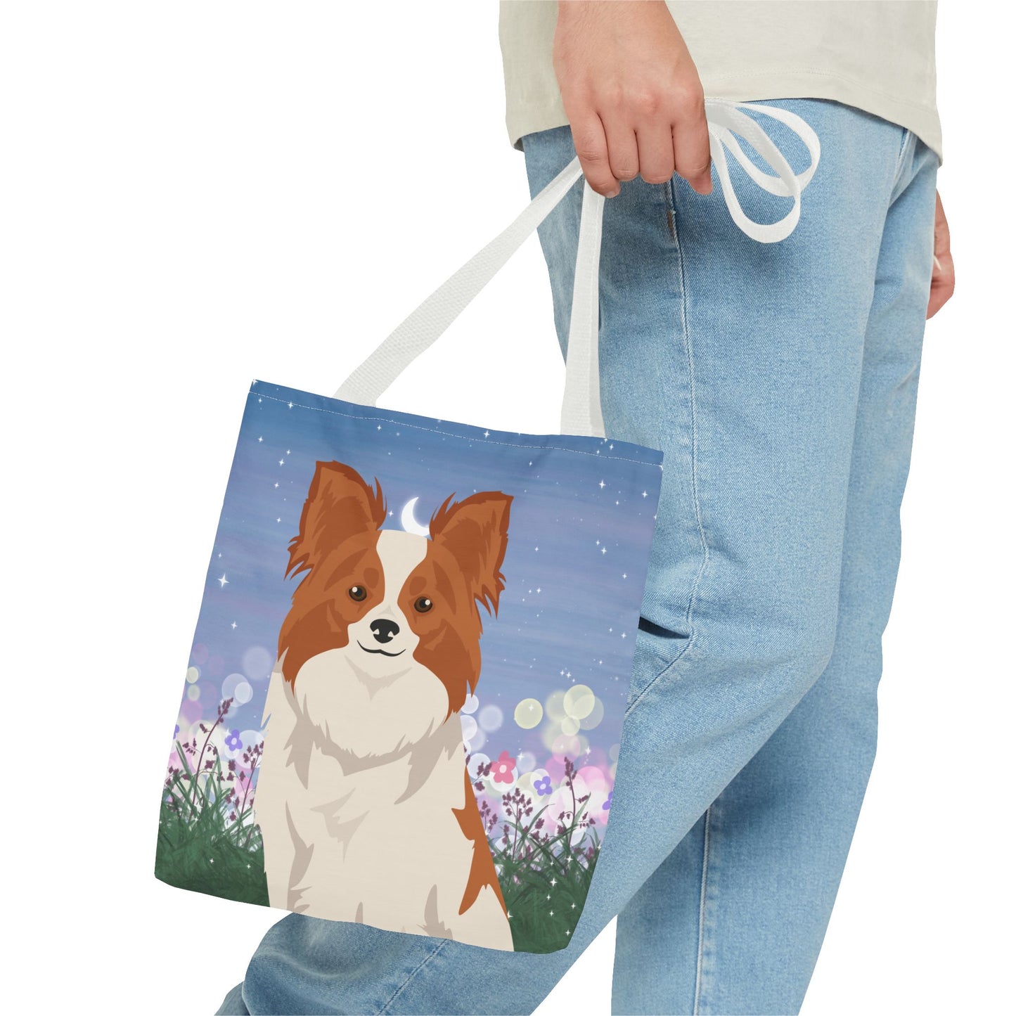 Papillon Dog Tote Bag 13x13
