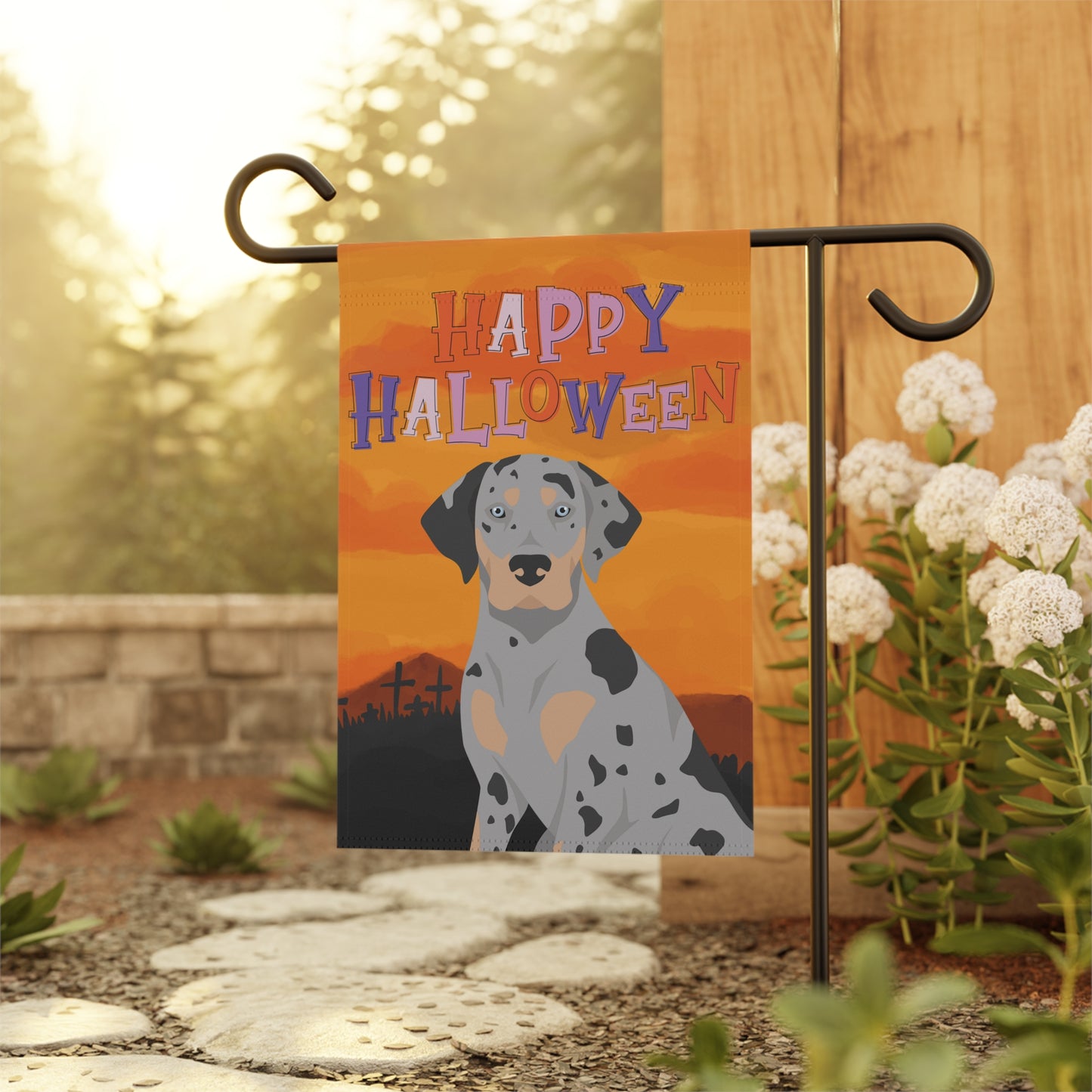 Catahoula Leopard Dog Dog Halloween Garden Flag