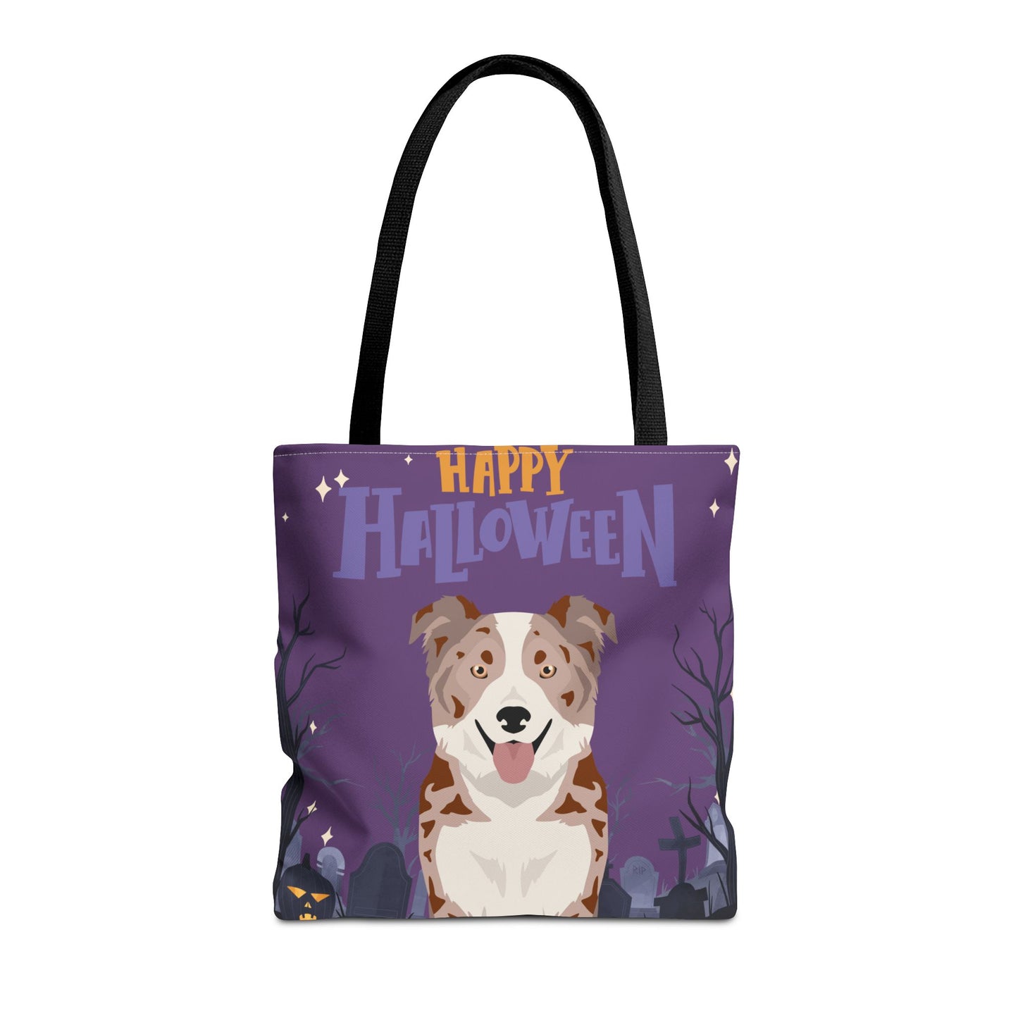 Border Collie Dog Happy Halloween Tote Bag 16x16