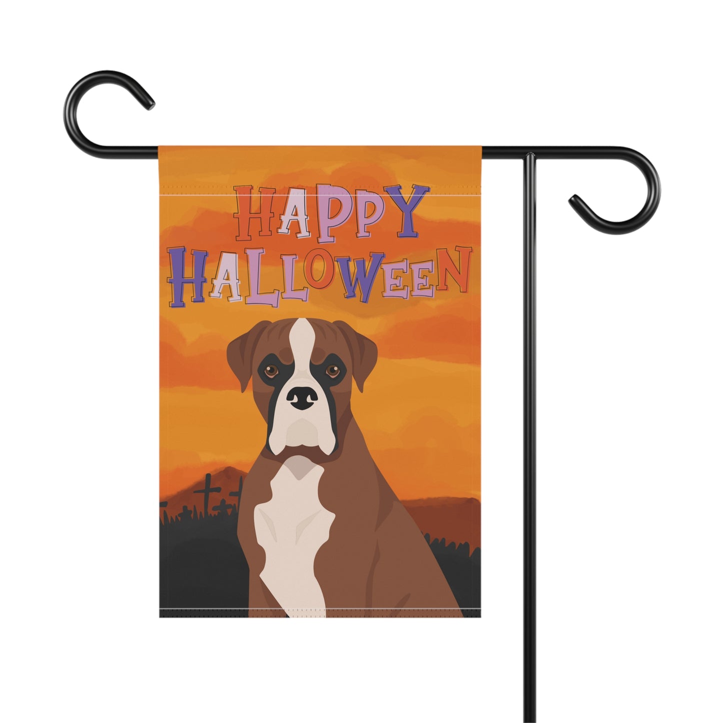 Boxer Dog Halloween Garden Flag