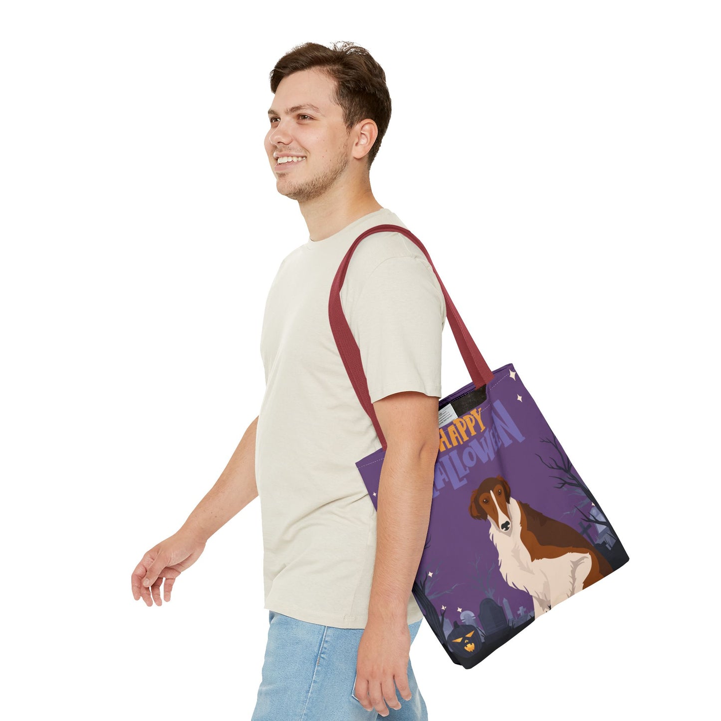 Borzoi Dog Happy Halloween Tote Bag 16x16