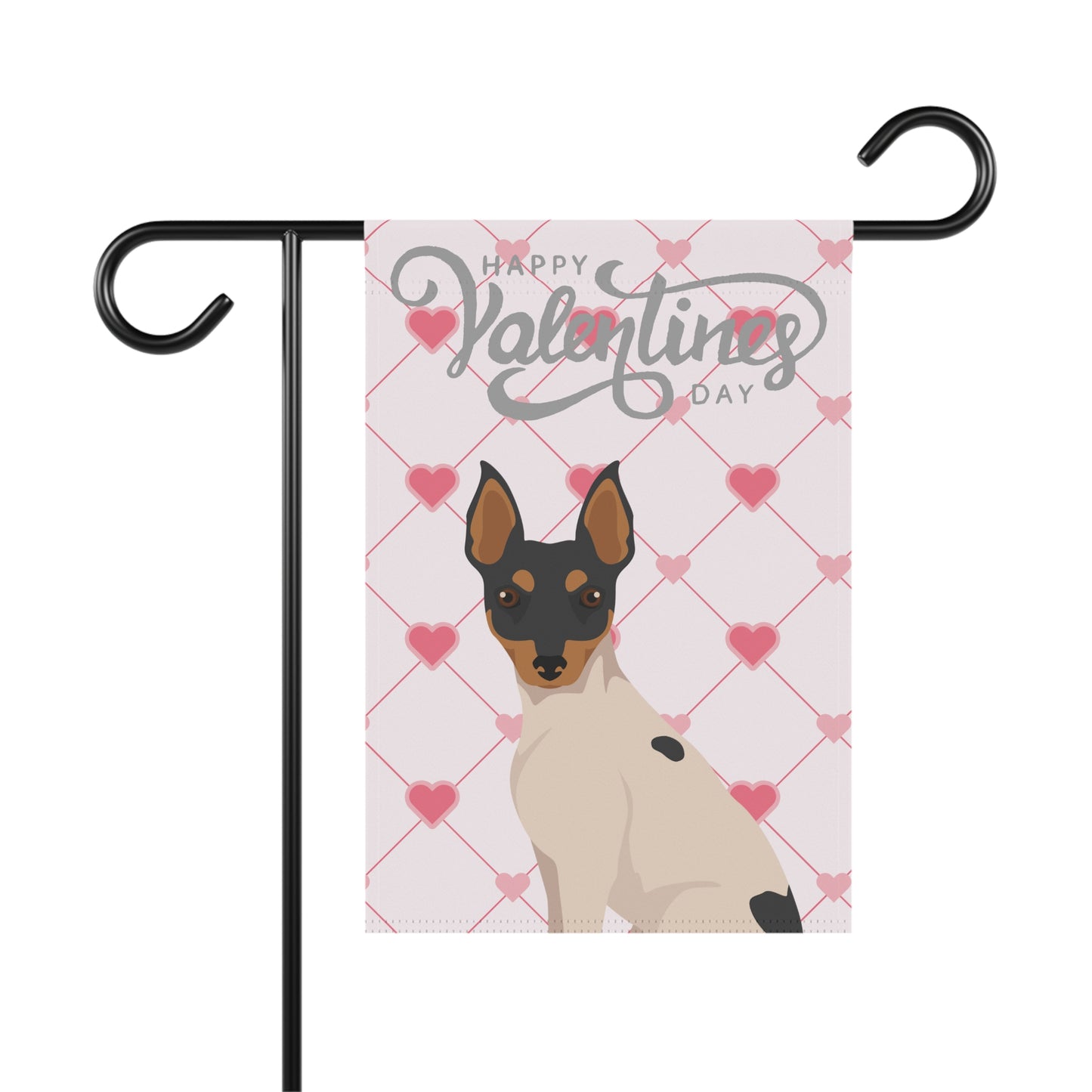 Toy Fox Terrier Dog Valentines Day Garden Flag