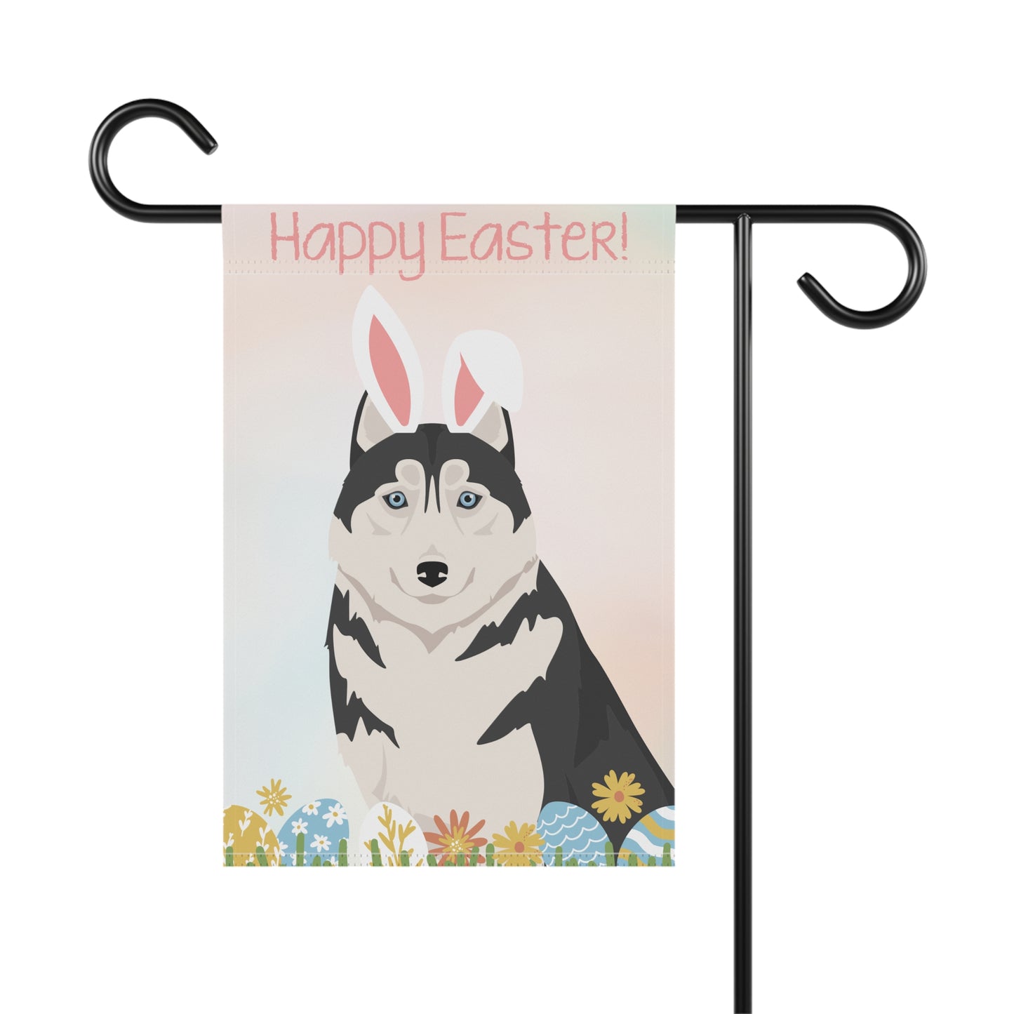 Siberian Husky Dog Happy Easter Garden Flag