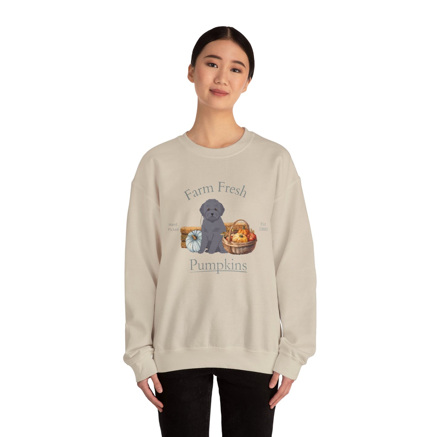Toy Poodle Dog Fall Farm Fresh Unisex Heavy Blend Crewneck Sweatshirt